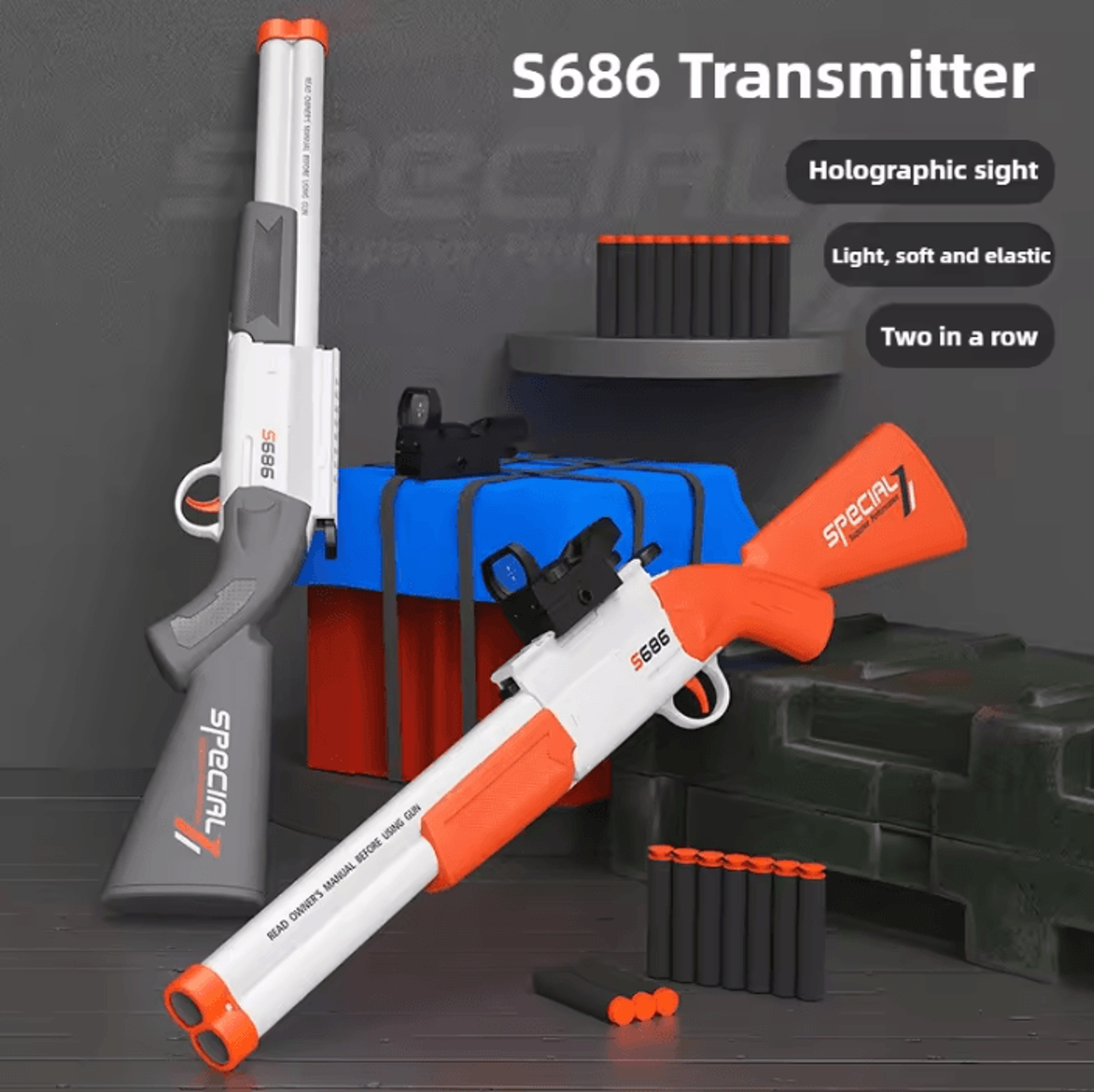 S686 Style Double Barrel Soft Bullet Toy Blaster 1