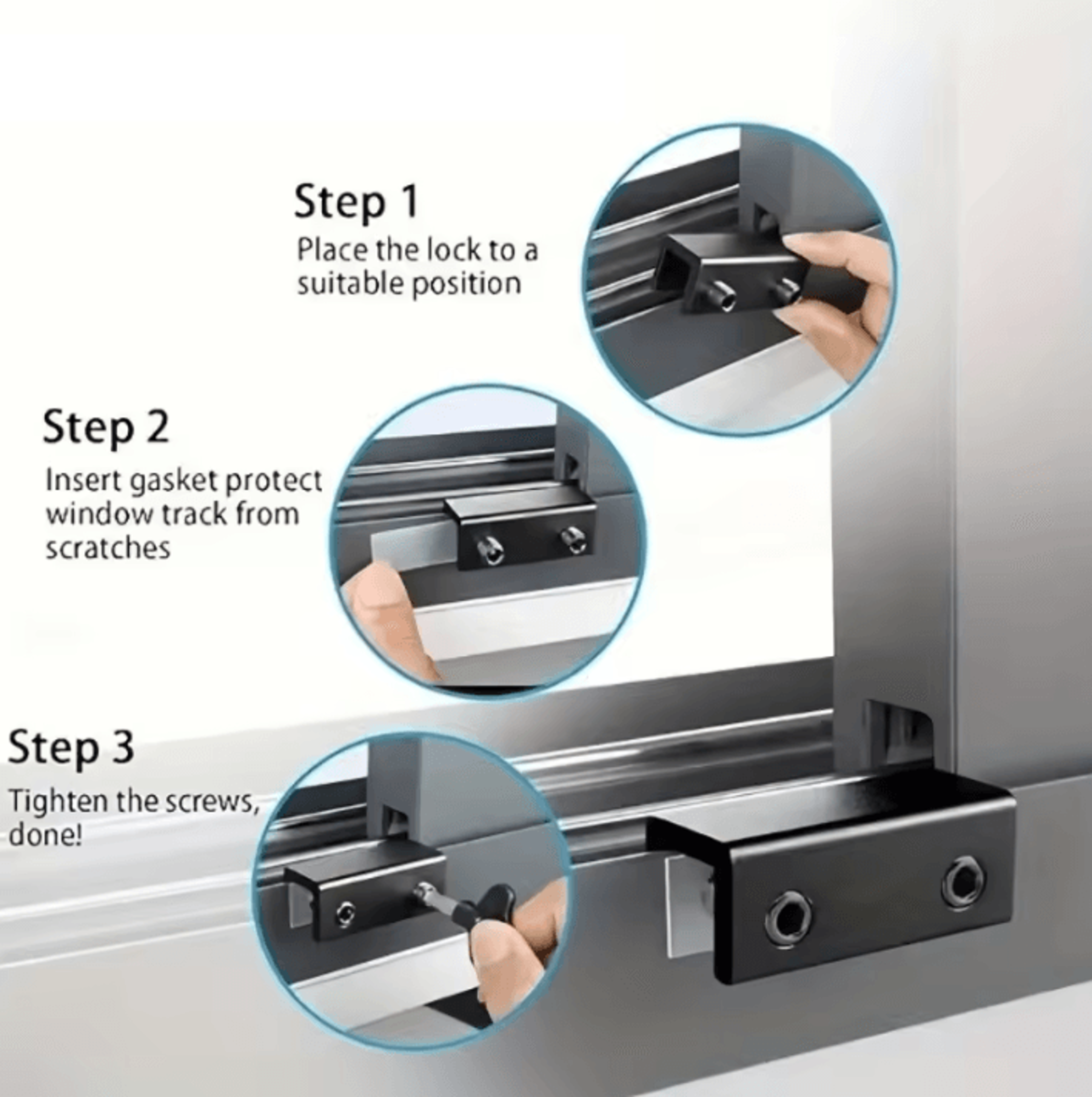 Adjustable Aluminum Sliding Window Lock And Safety Limiter 3