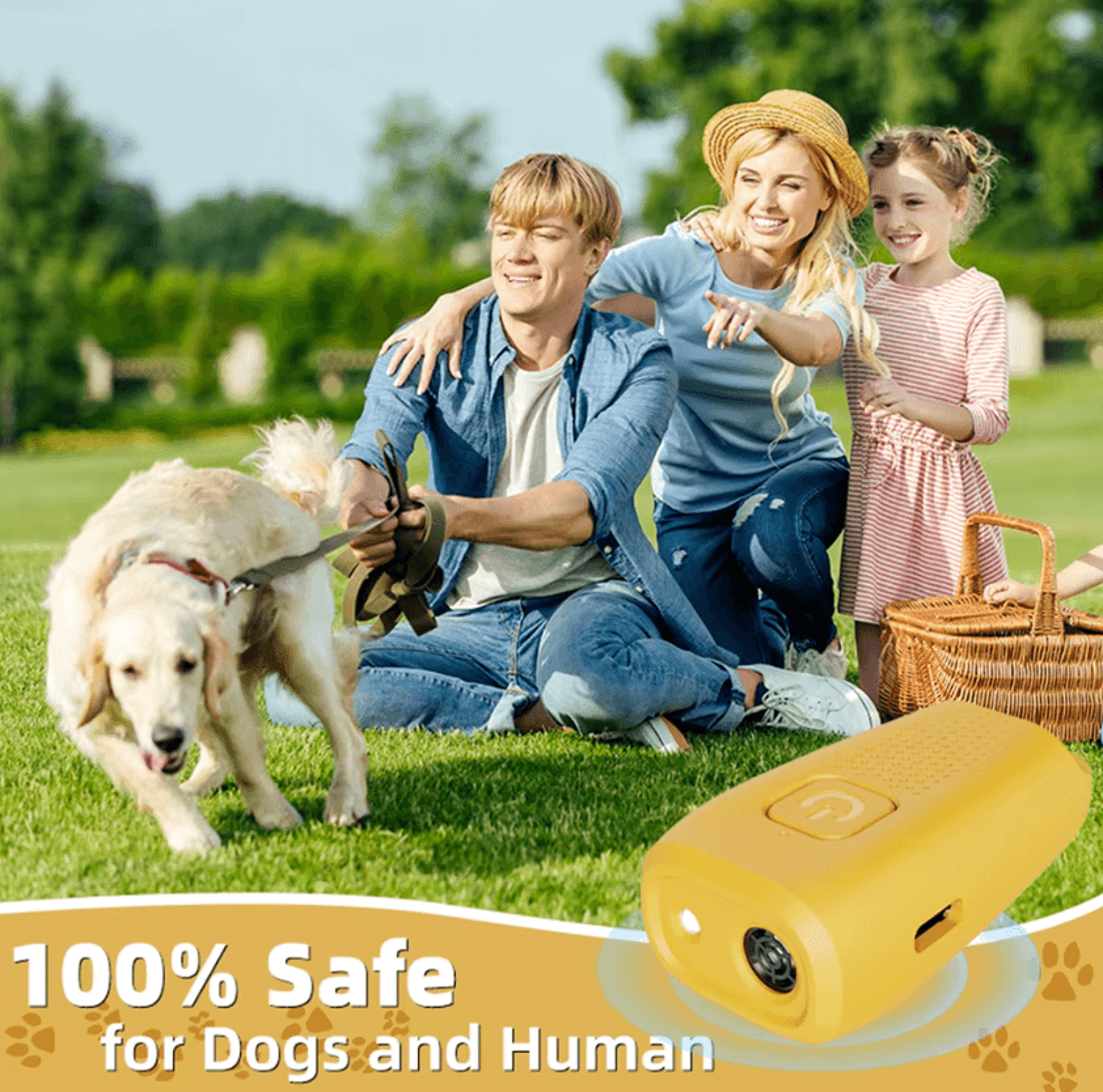 TypeC Rechargeable Ultrasonic Dog Training Device With LED Light 2