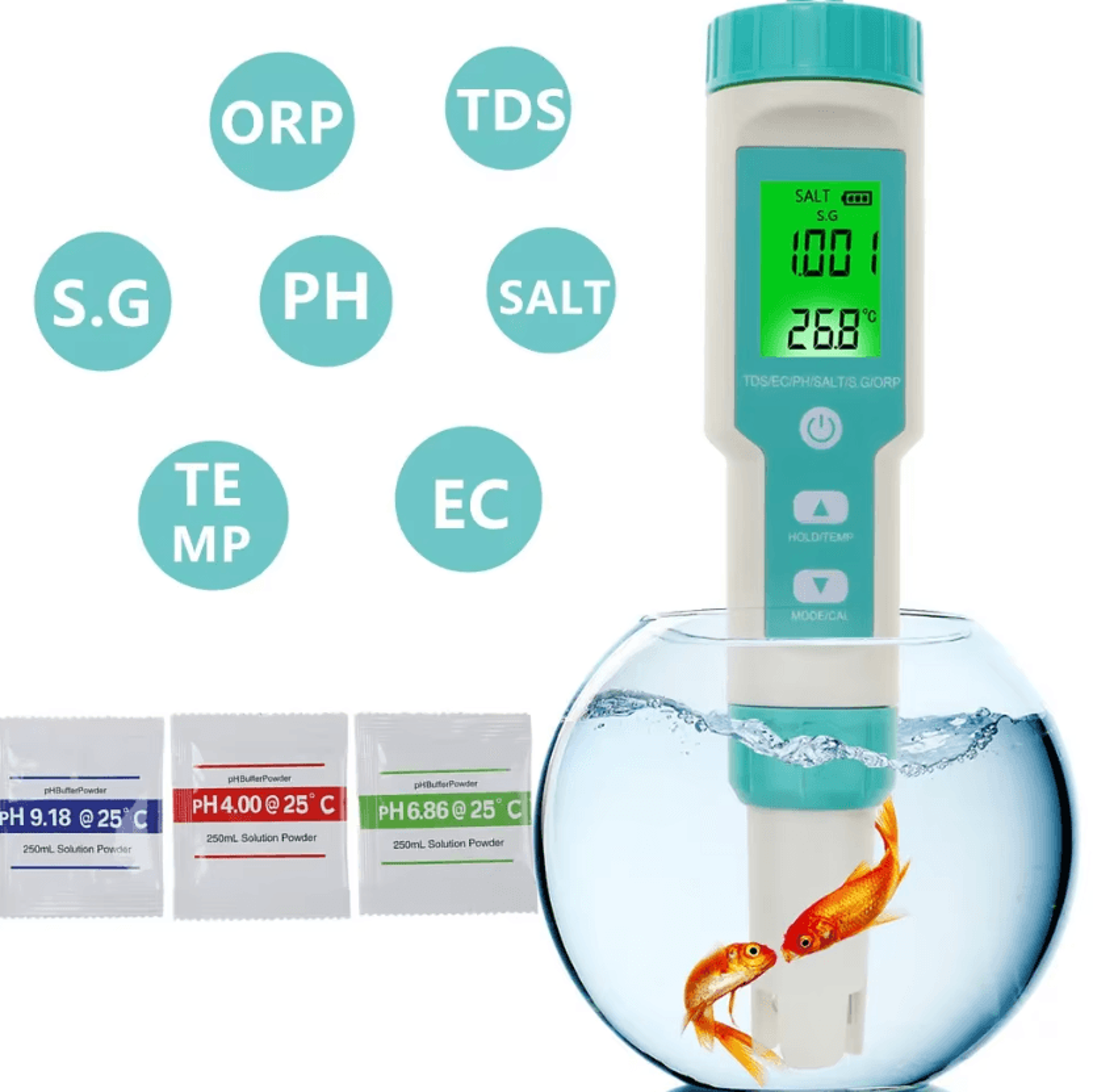 7 in 1 digital water quality tester for aquarium and hydroponics