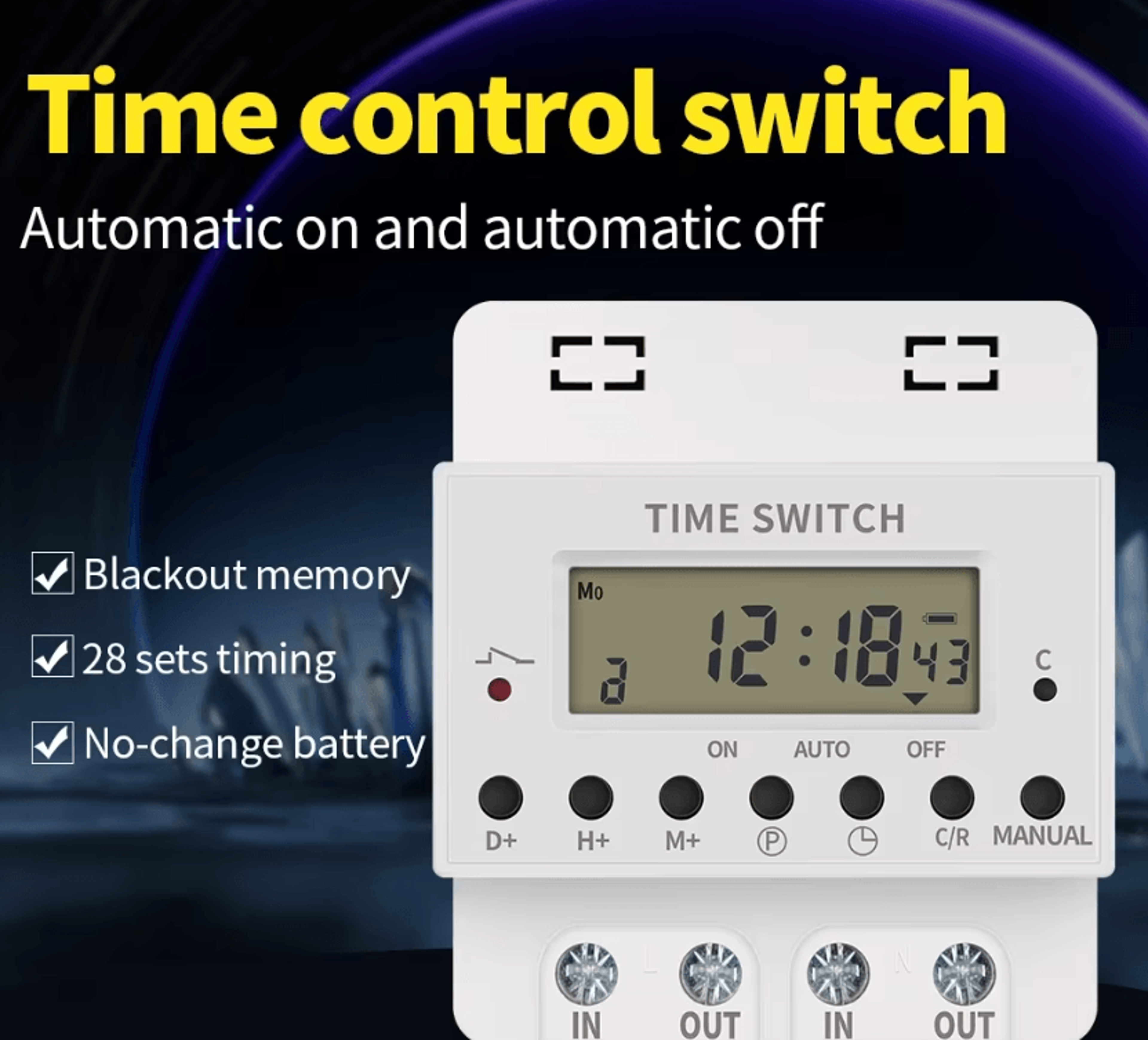 220V 60A 80A 100A Digital Weekly Programmable Timer Switch 1