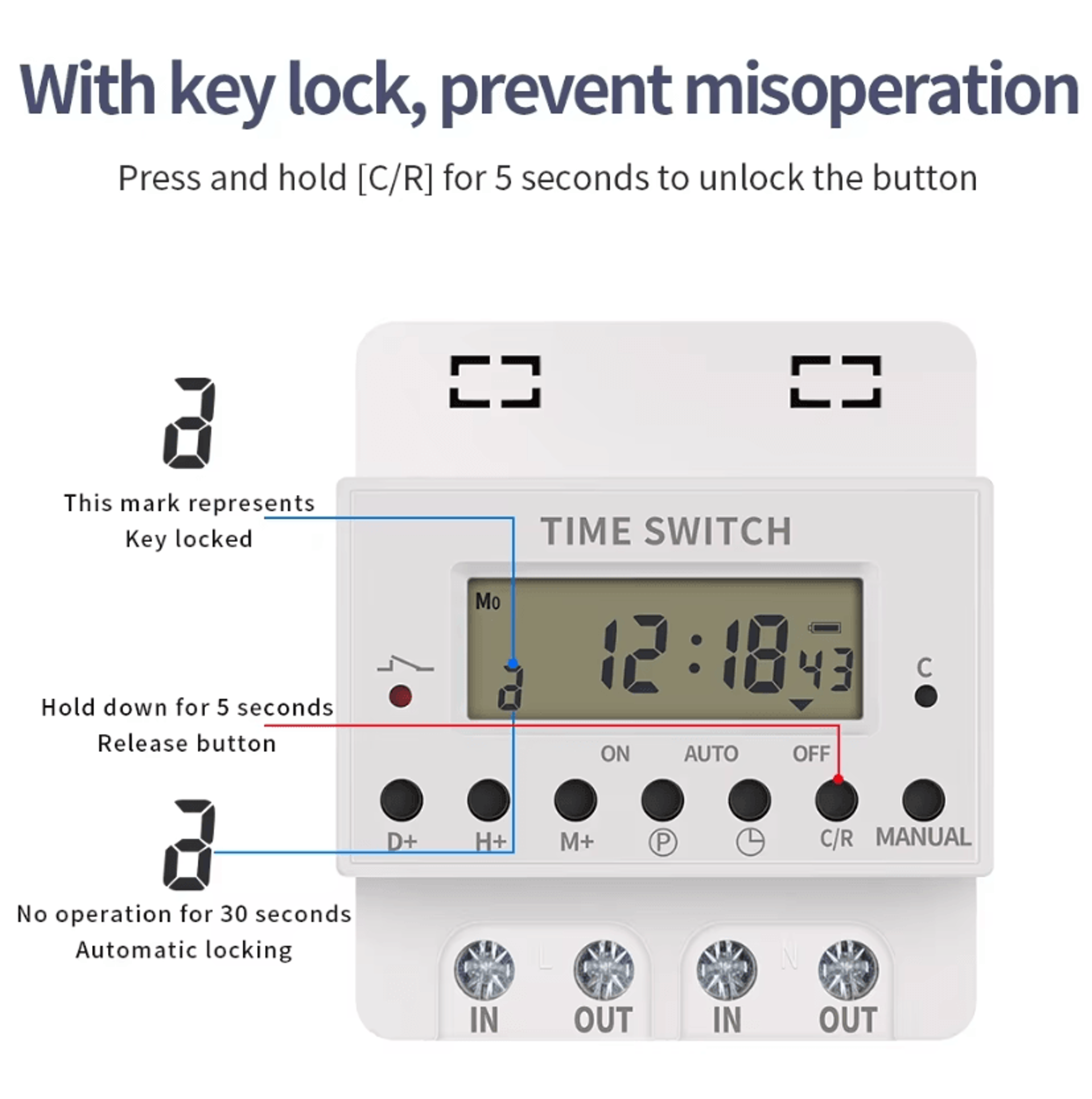220V 60A 80A 100A Digital Weekly Programmable Timer Switch 2