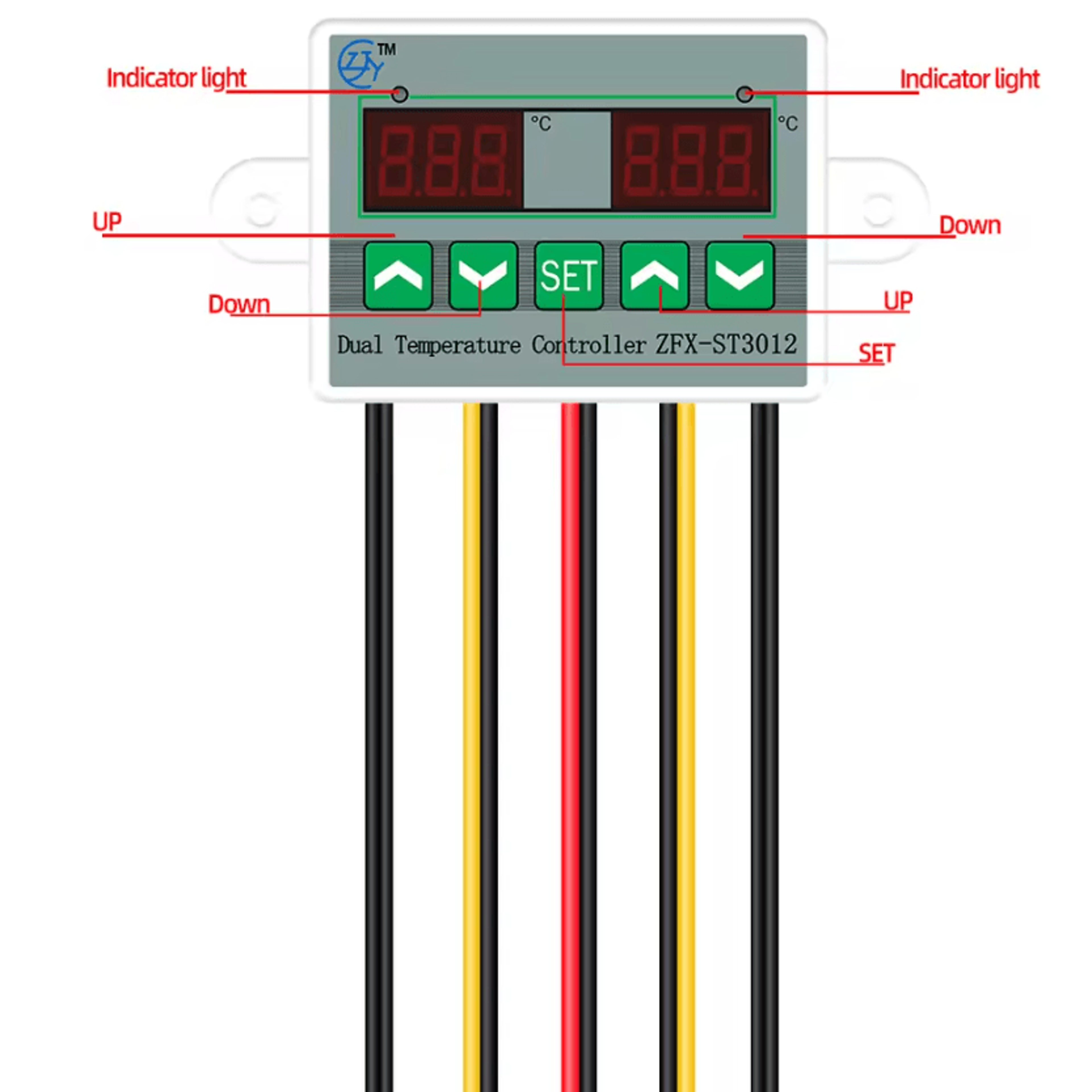 ST3012 Dual Digital Temperature Controller For Heating And Cooling 1