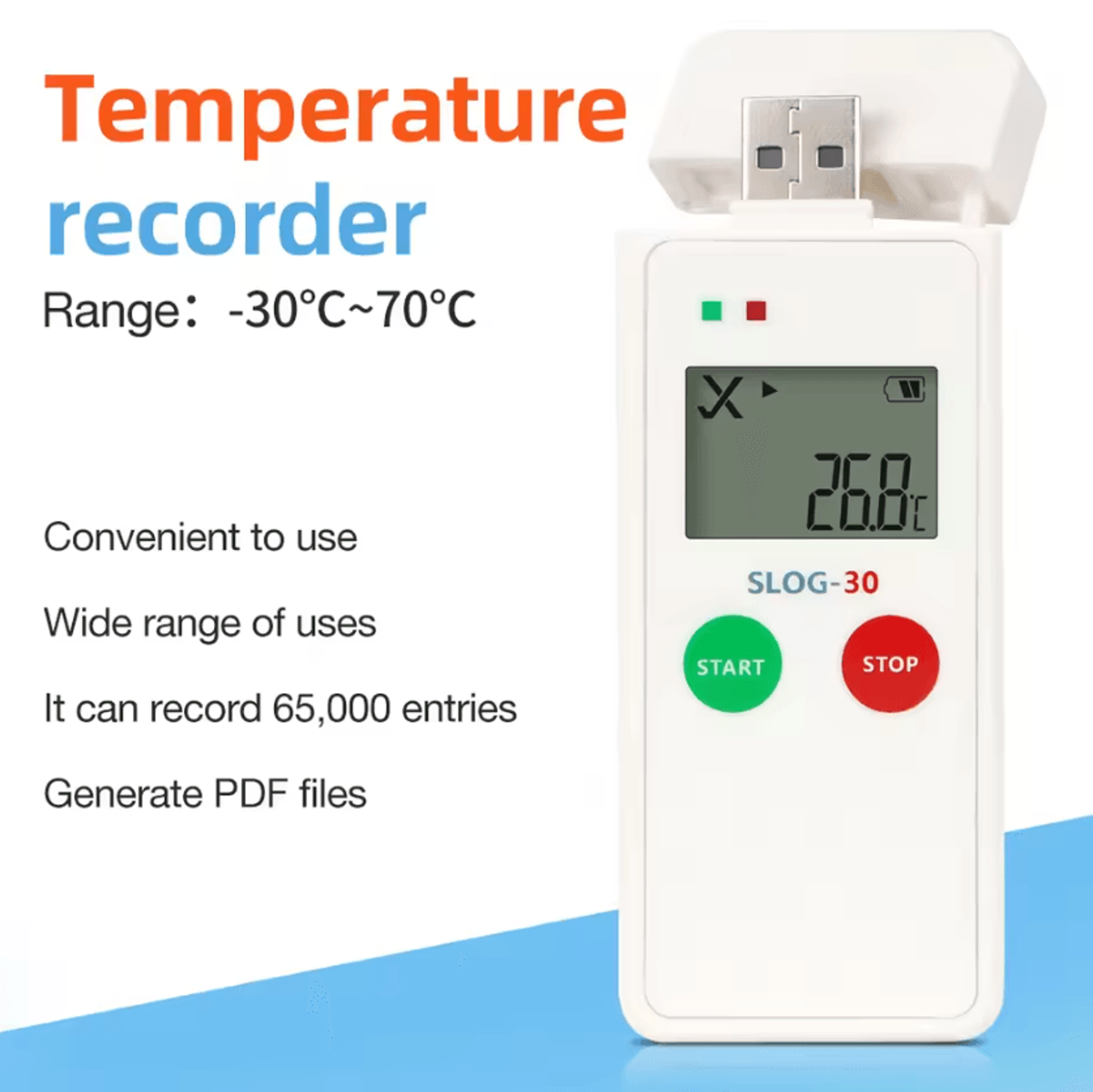 65000 Point USB Temperature Data Logger With High Precision NTC Sensor 3