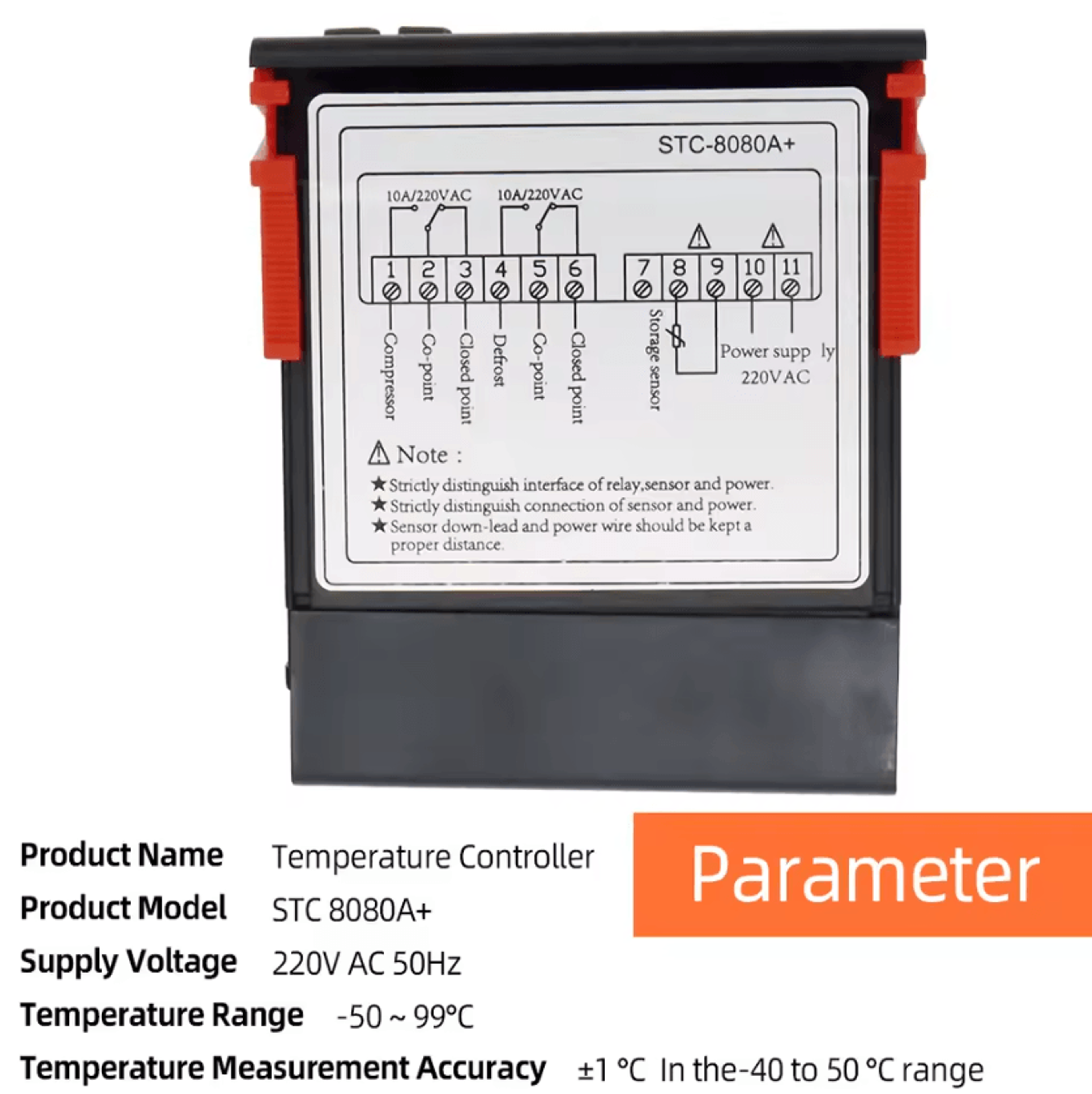 STC8080A Digital Refrigeration Temperature Controller With Dual Sensor 1