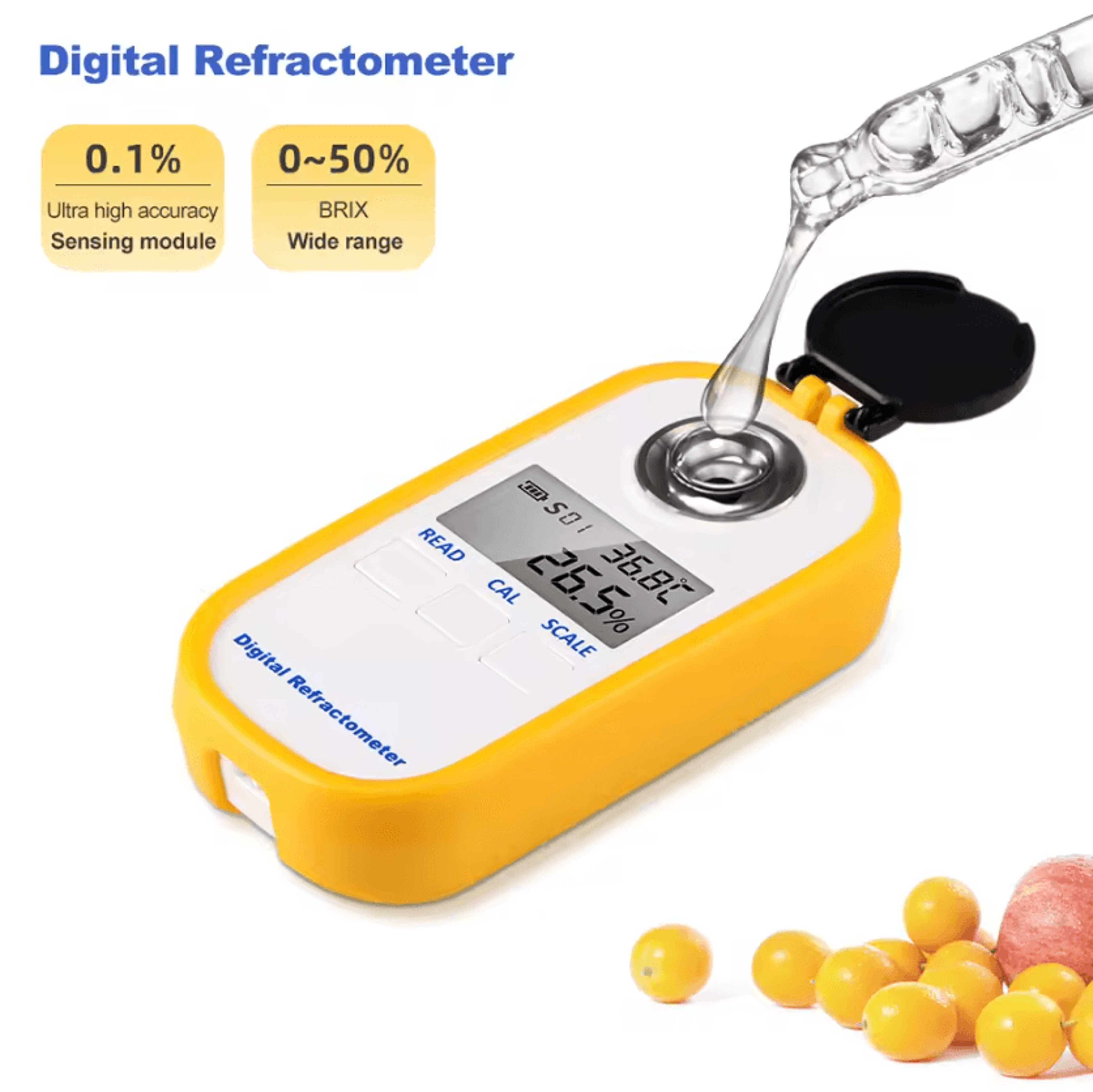 Digital Brix Refractometer With ATC For Honey Fruit And Juice 3