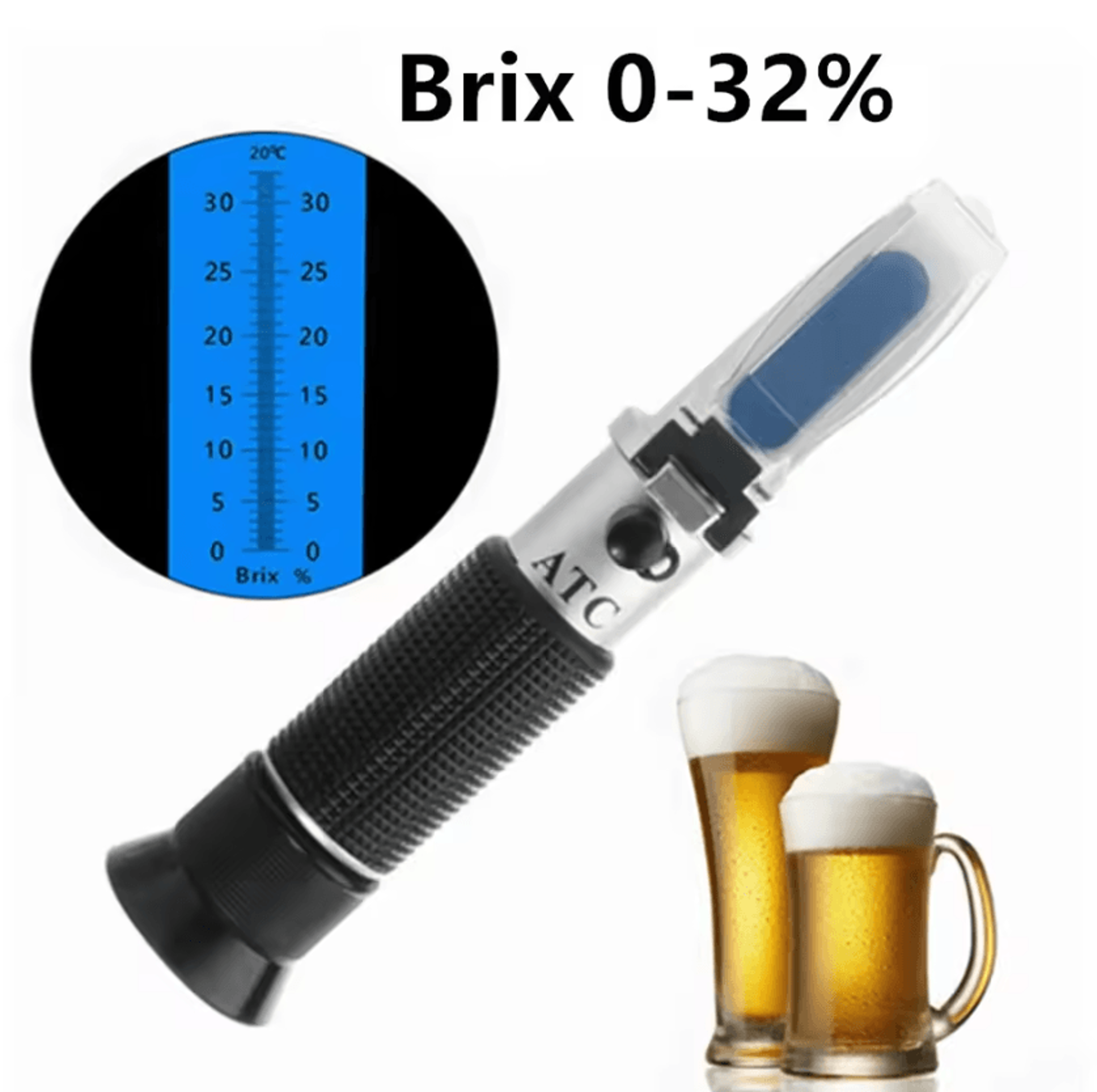 032 Brix Beer Wort Refractometer With ATC For Home Brewing 0