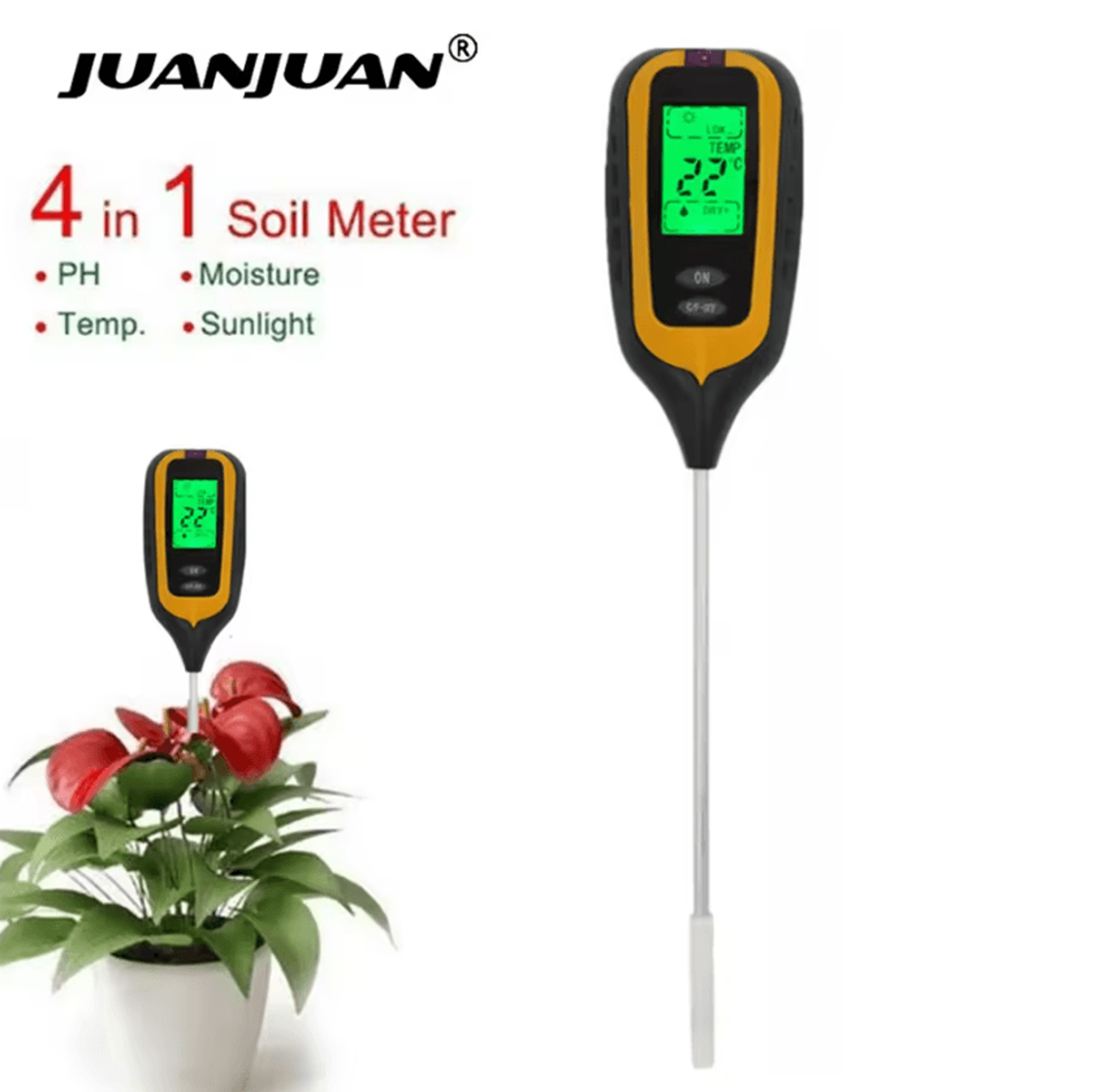 4 In 1 Digital Soil Moisture PH Temperature And Sunlight Meter 0