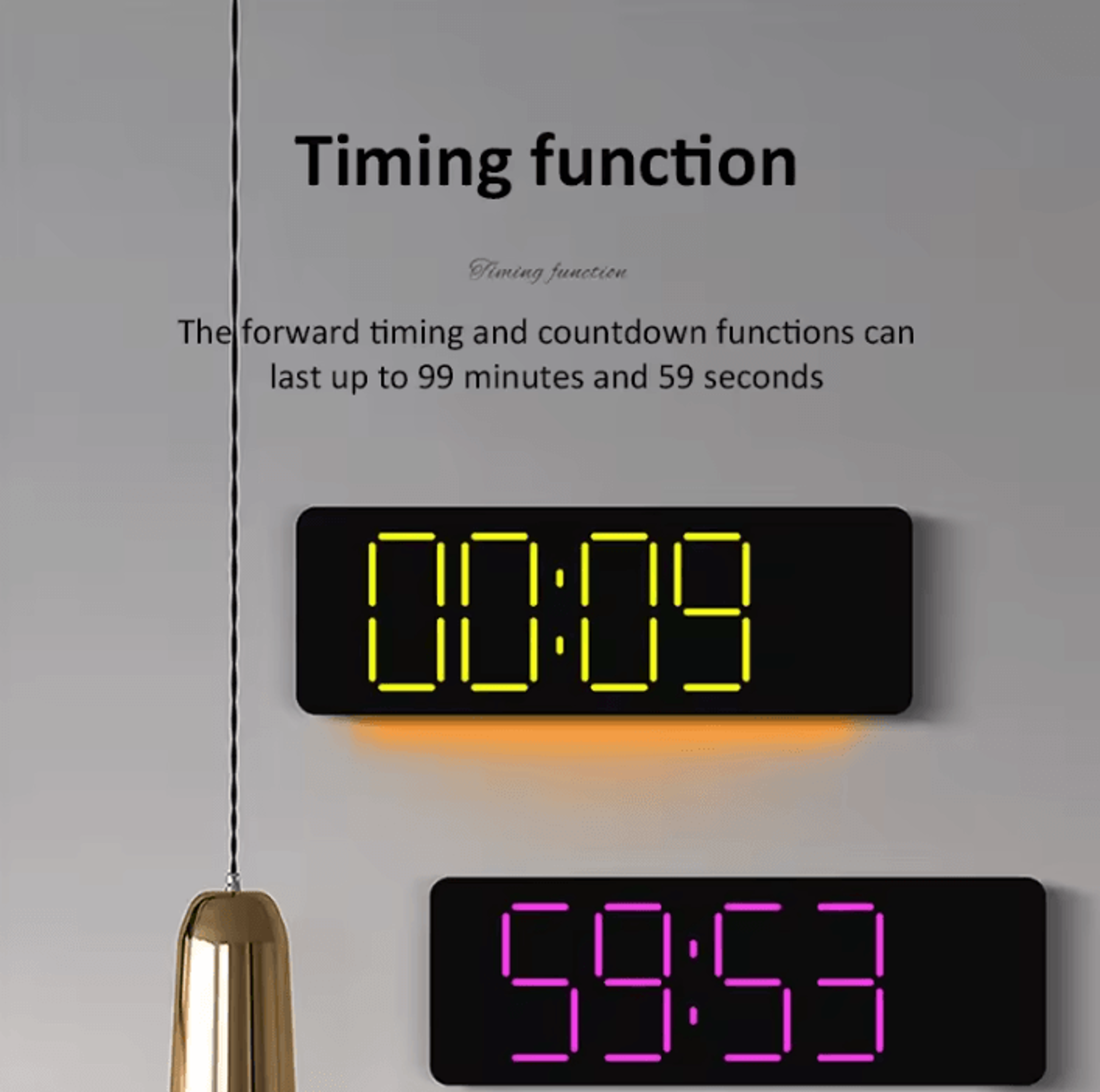13 Inch RGB Digital Wall Clock With Remote Control And Large LED Display 1