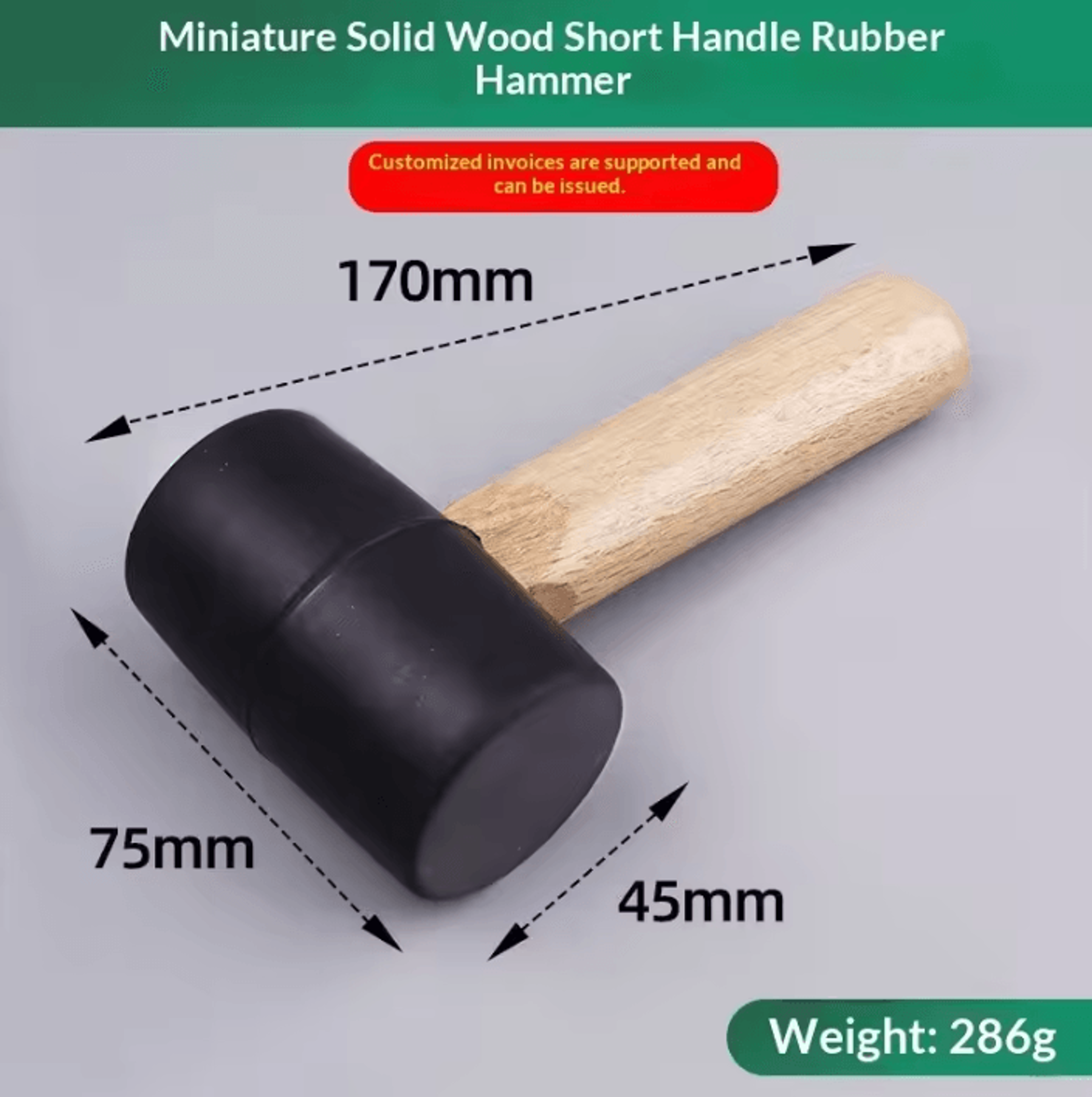 Mini High Carbon Steel Hammer With Solid Wood Handle 5