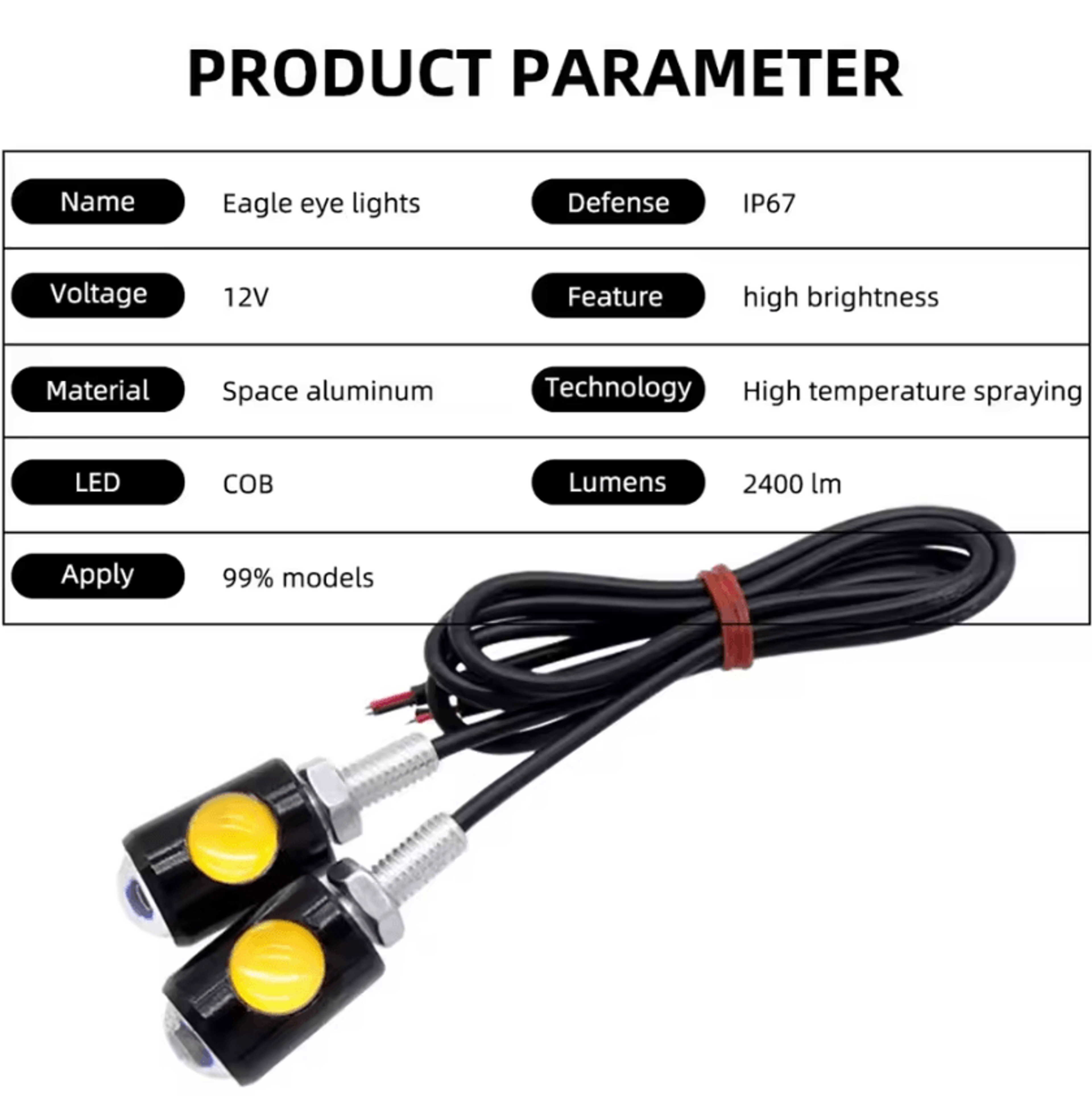 2 Piece Super Bright Motorcycle LED Eagle Eye Signal Lights 1