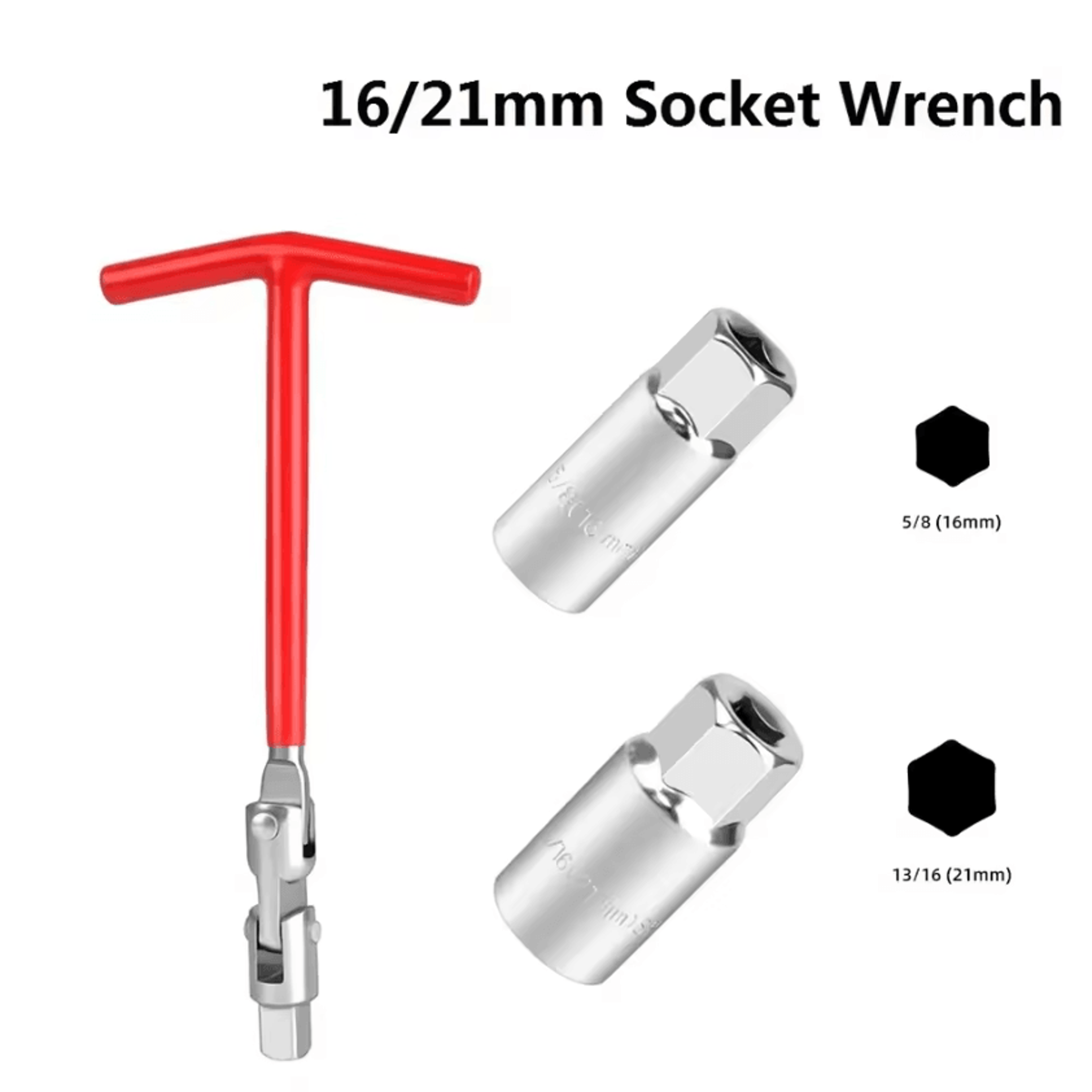 3 In 1 THandle Spark Plug Socket Wrench Repair Kit 5