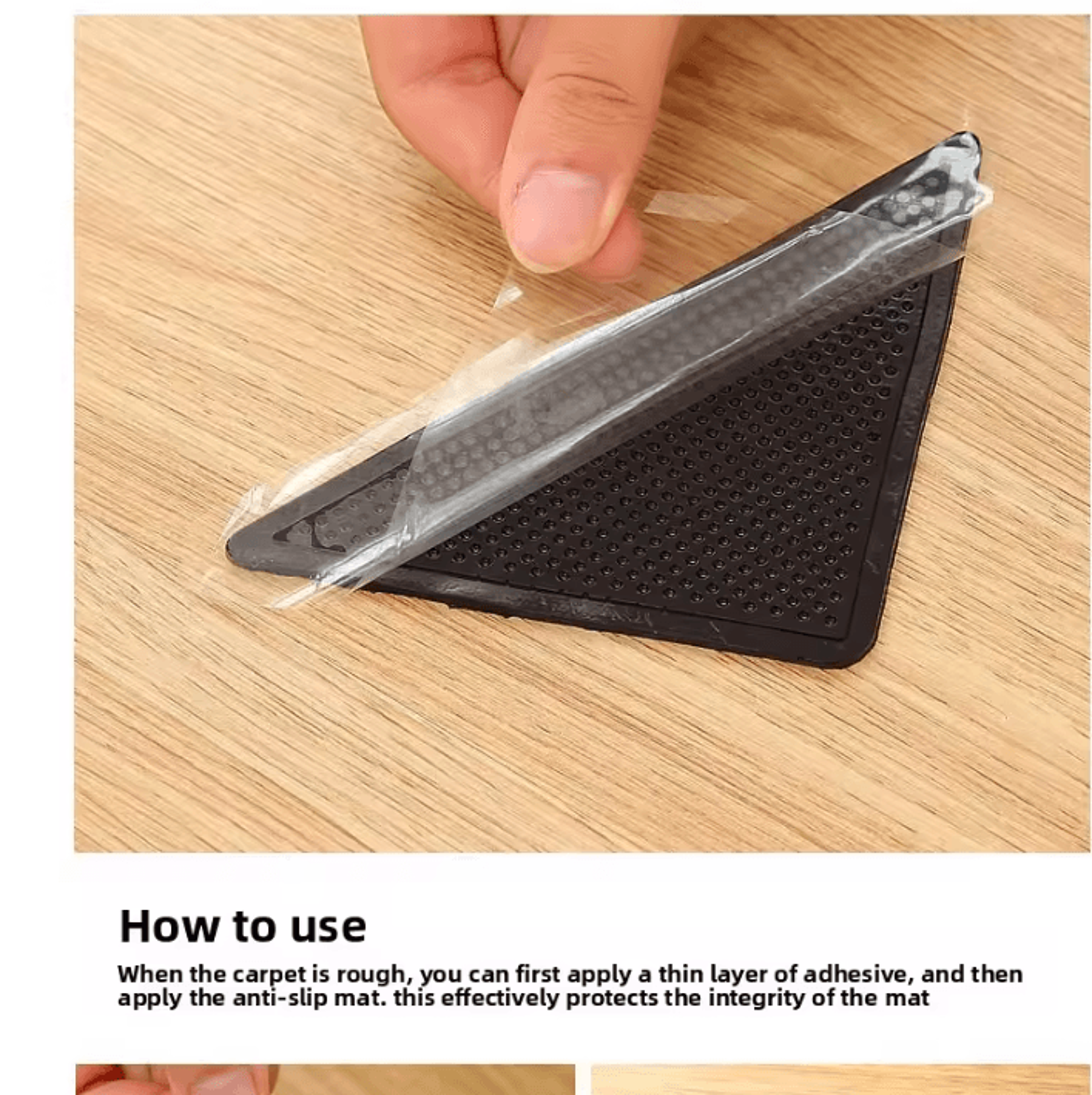 Reusable Non Slip Rug Gripper Corner Pads 3