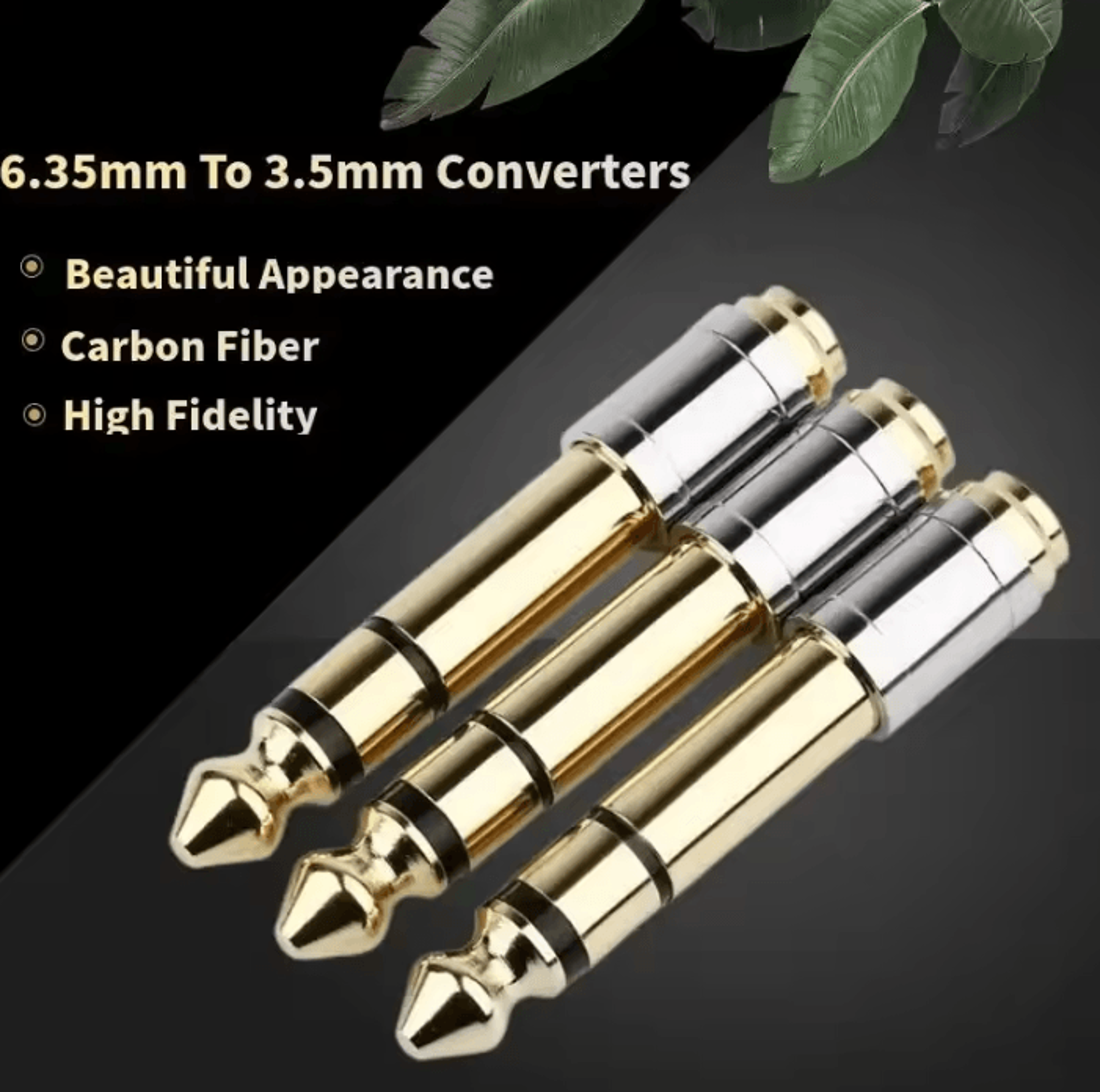 6.35mm to 3.5mm stereo headphone audio adapter