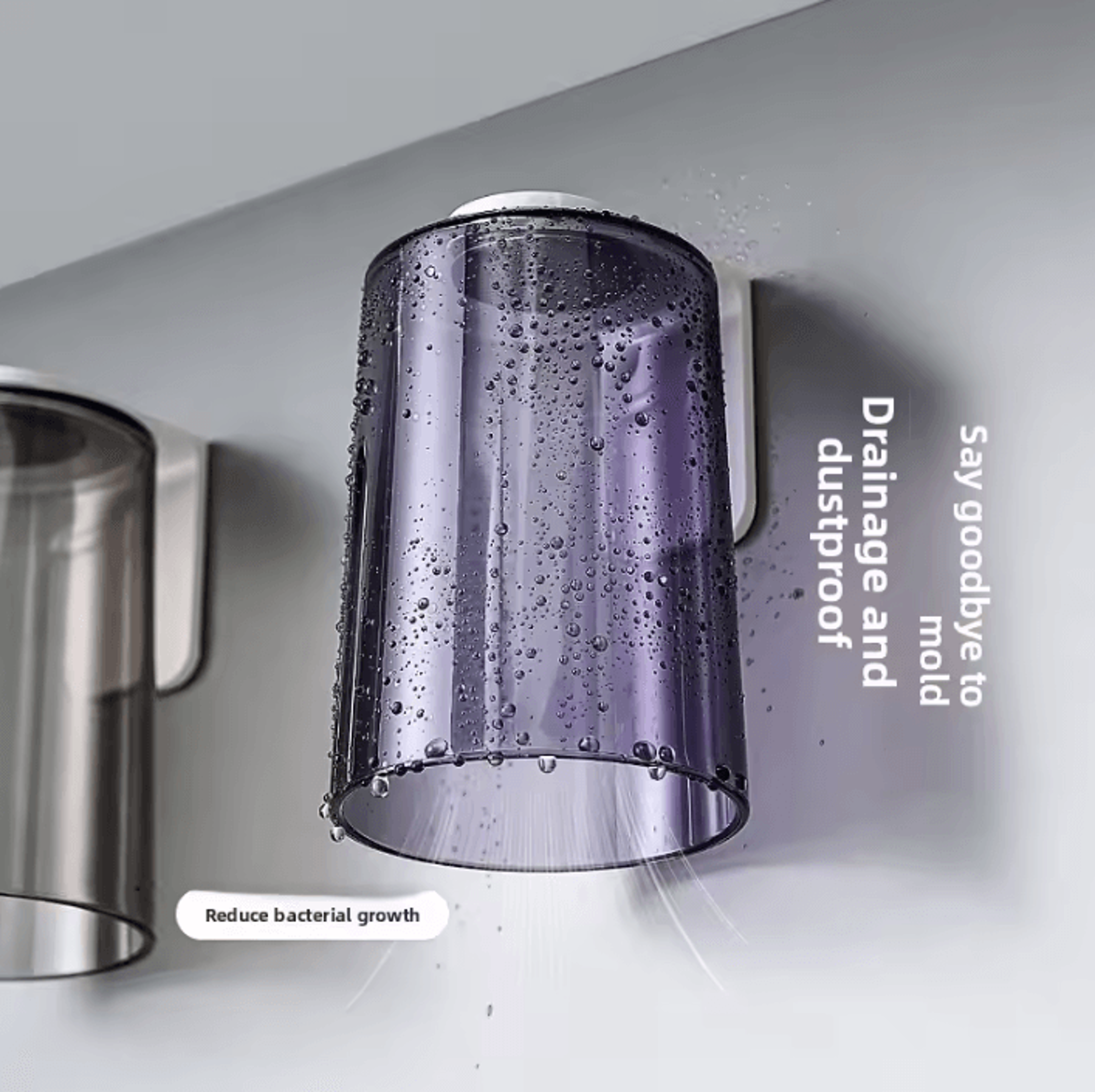 Magnetic Inverted Wall Mounted Mouthwash Cup 2