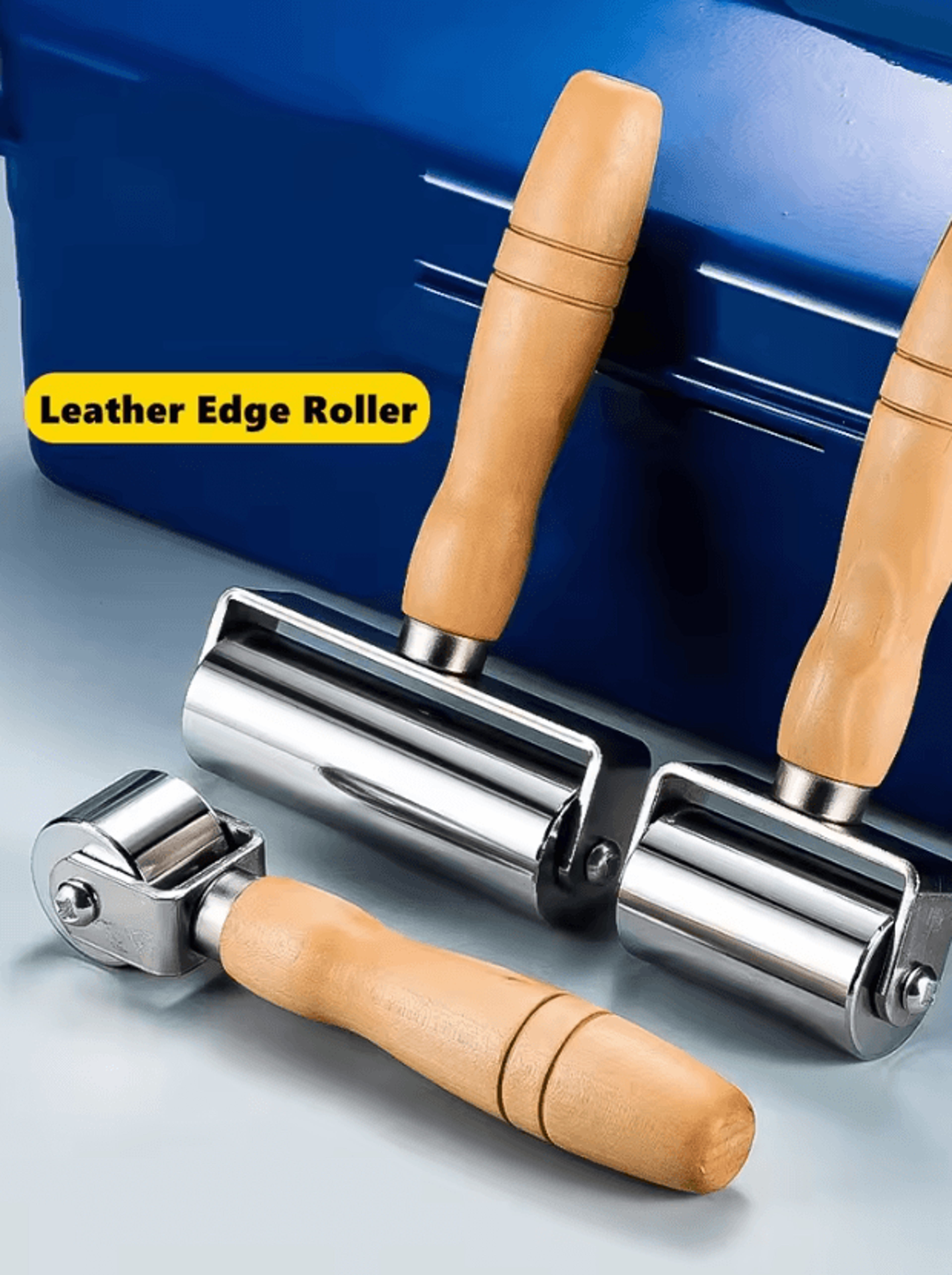 Leather Press Edge Roller With Wooden Handle 0