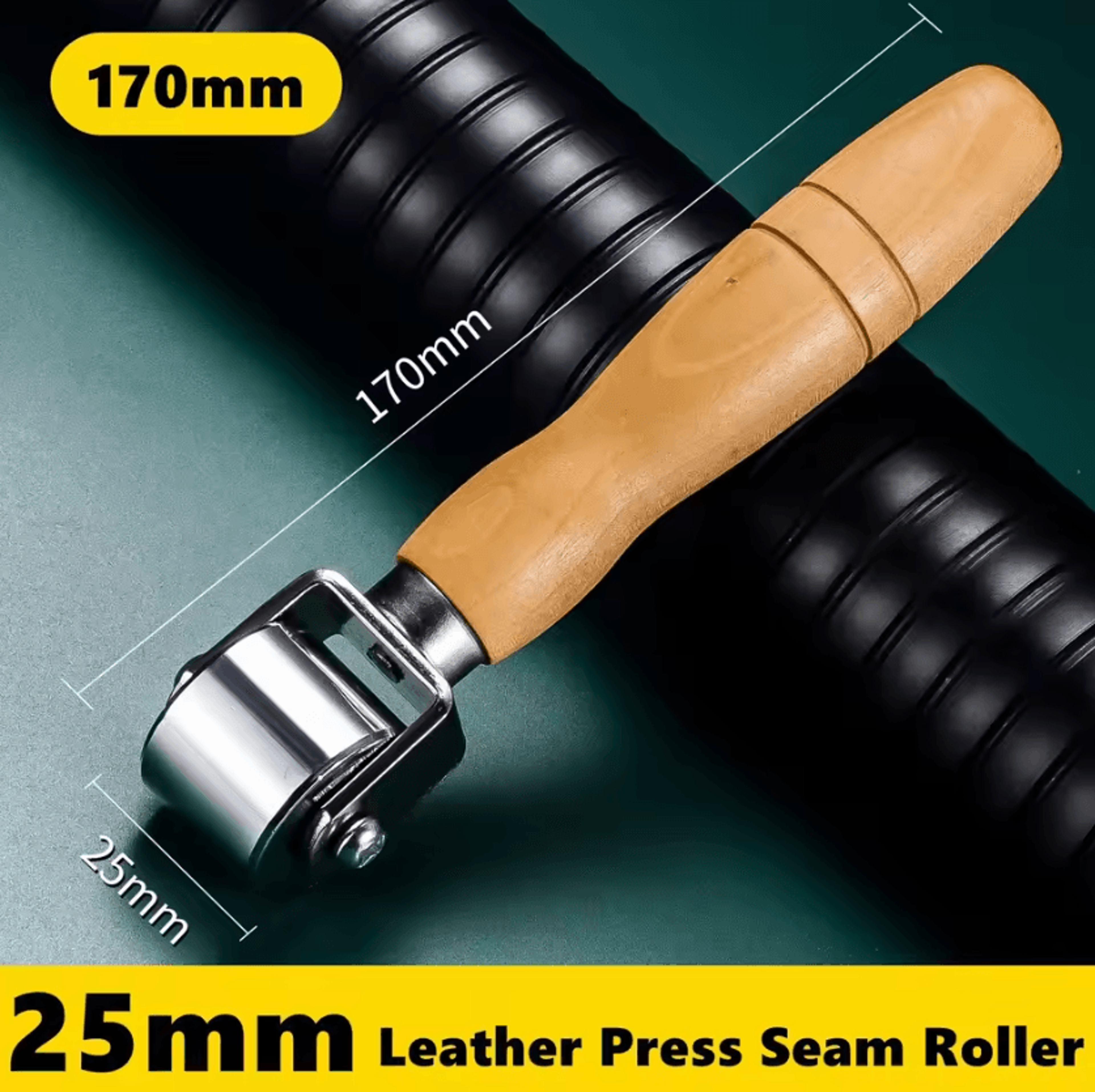 Leather Press Edge Roller With Wooden Handle 5