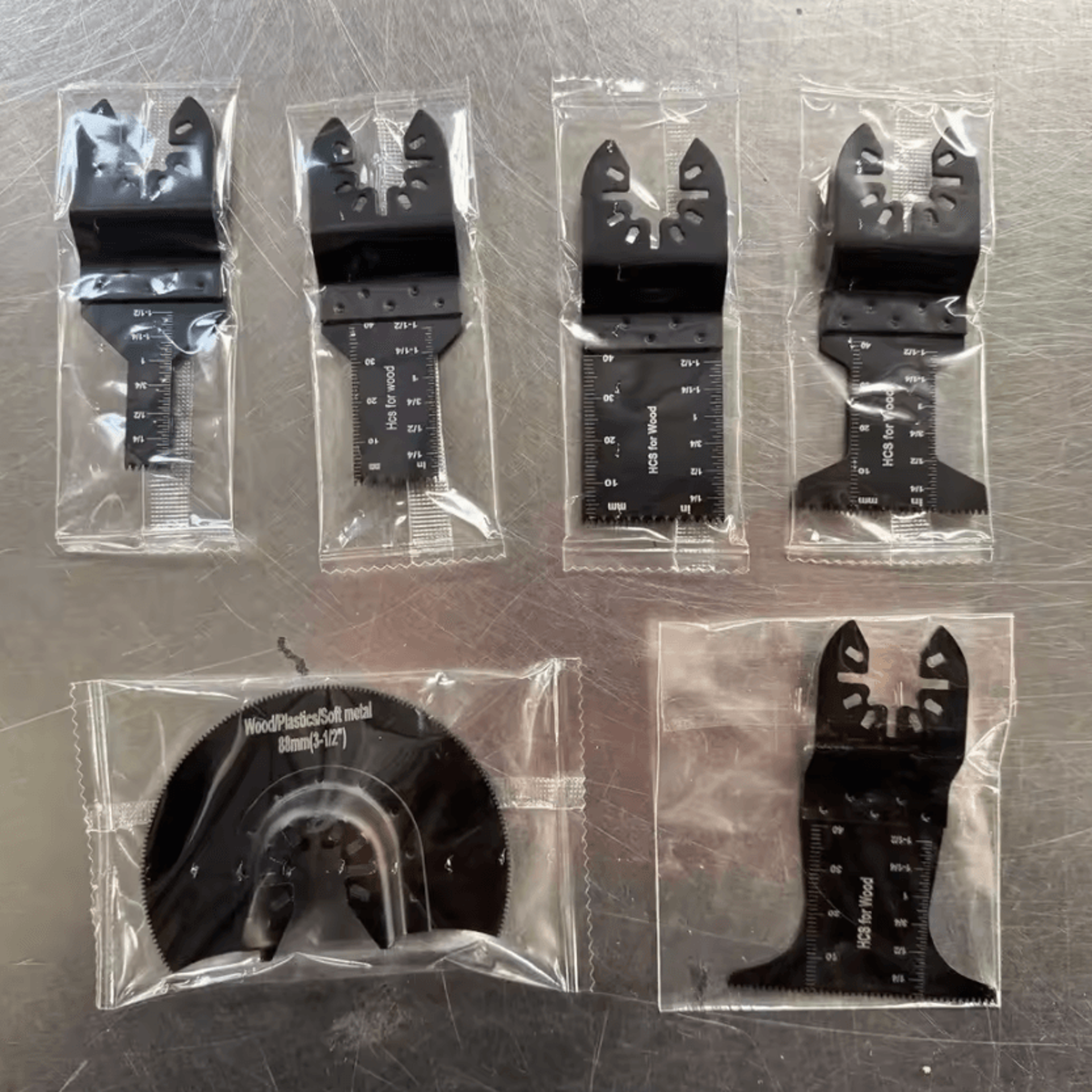 6/9 piece bi-metal oscillating multi tool saw blade set