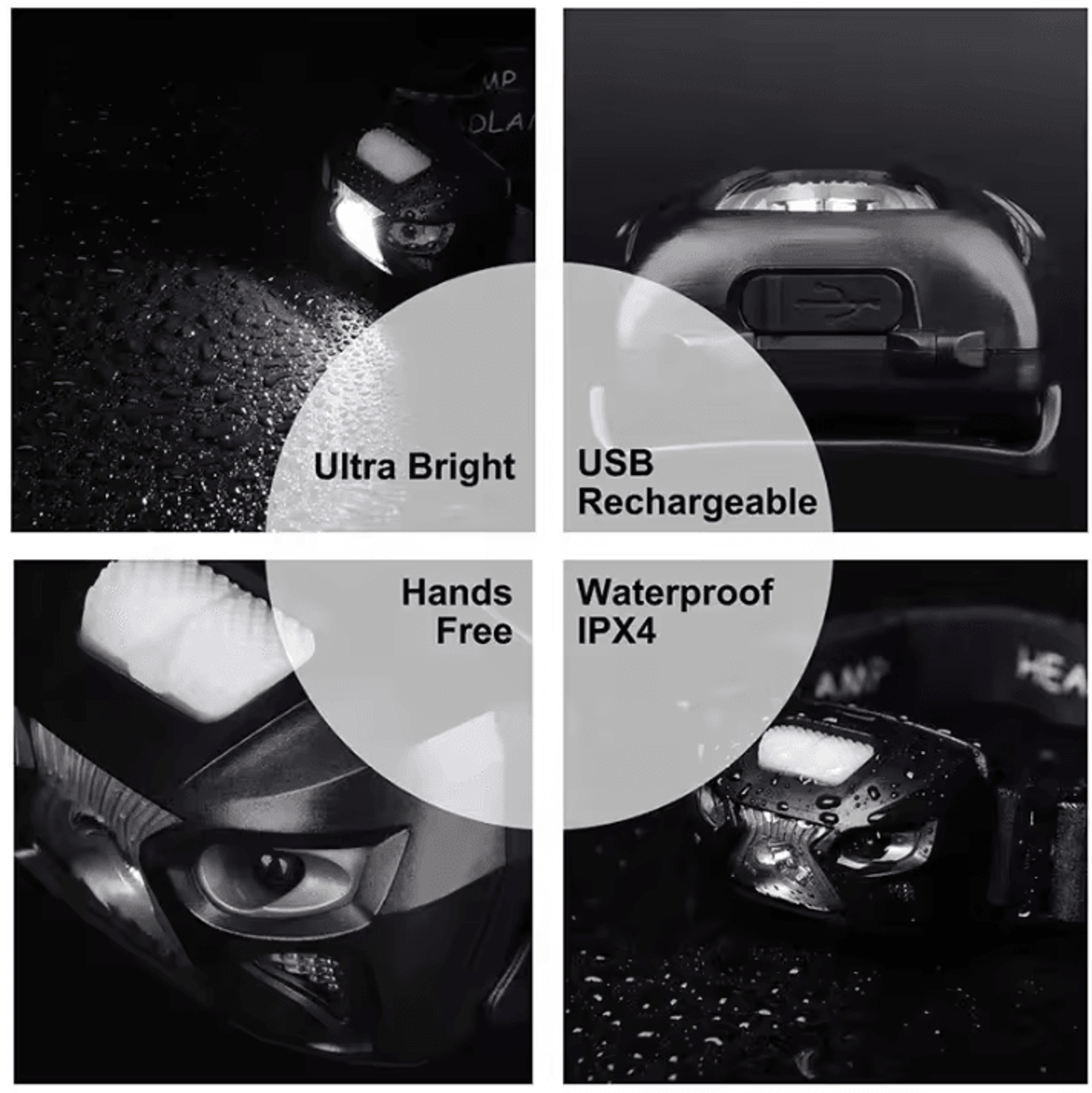 USB Rechargeable Motion Sensor LED Headlamp 2