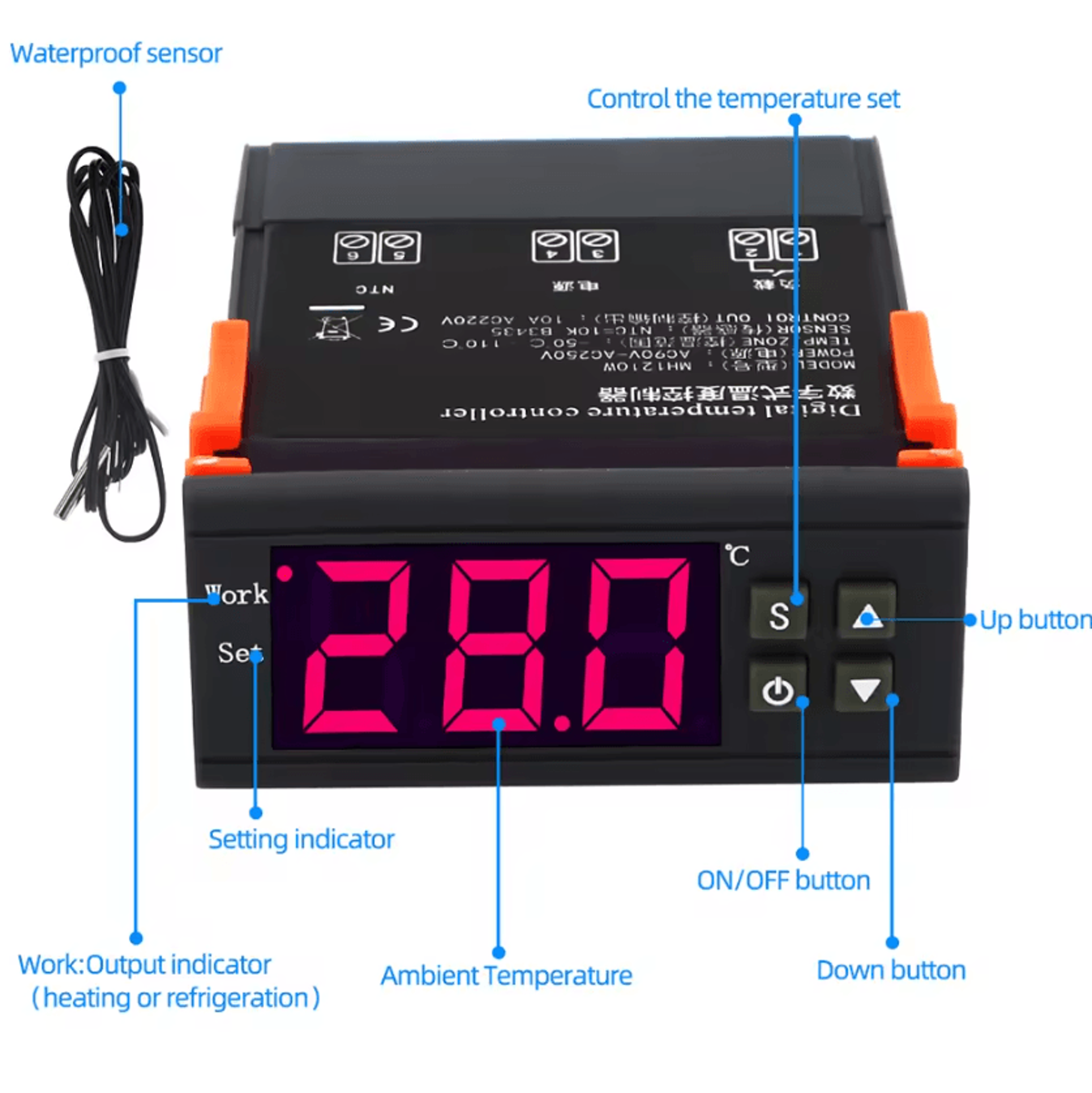 MH1210W Digital Temperature Controller With NTC Sensor 1