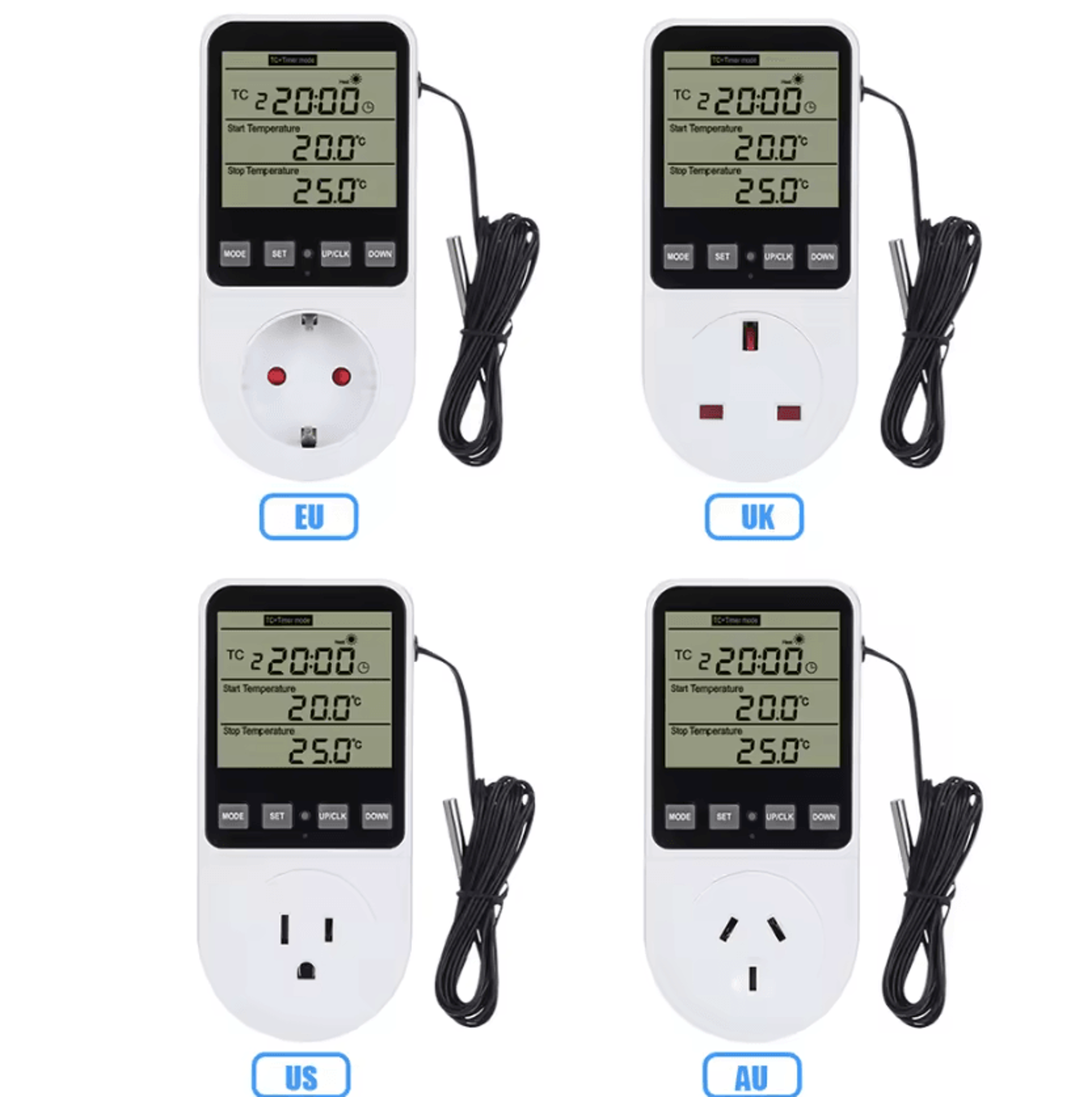AC120240V Digital Temperature Controller Socket With Timer 0