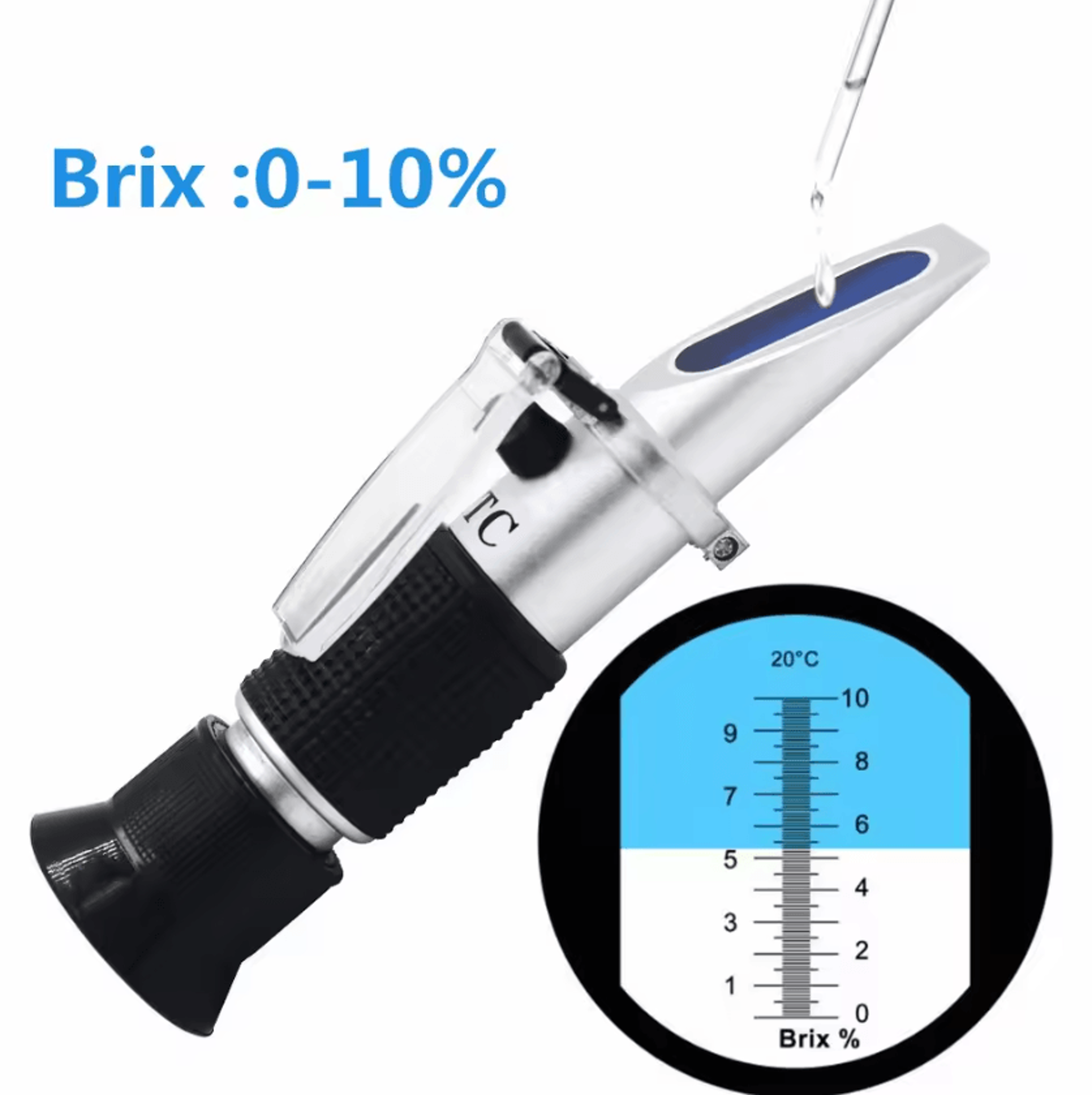 010 Brix Handhelds Sugar Refractometer With ATC 0