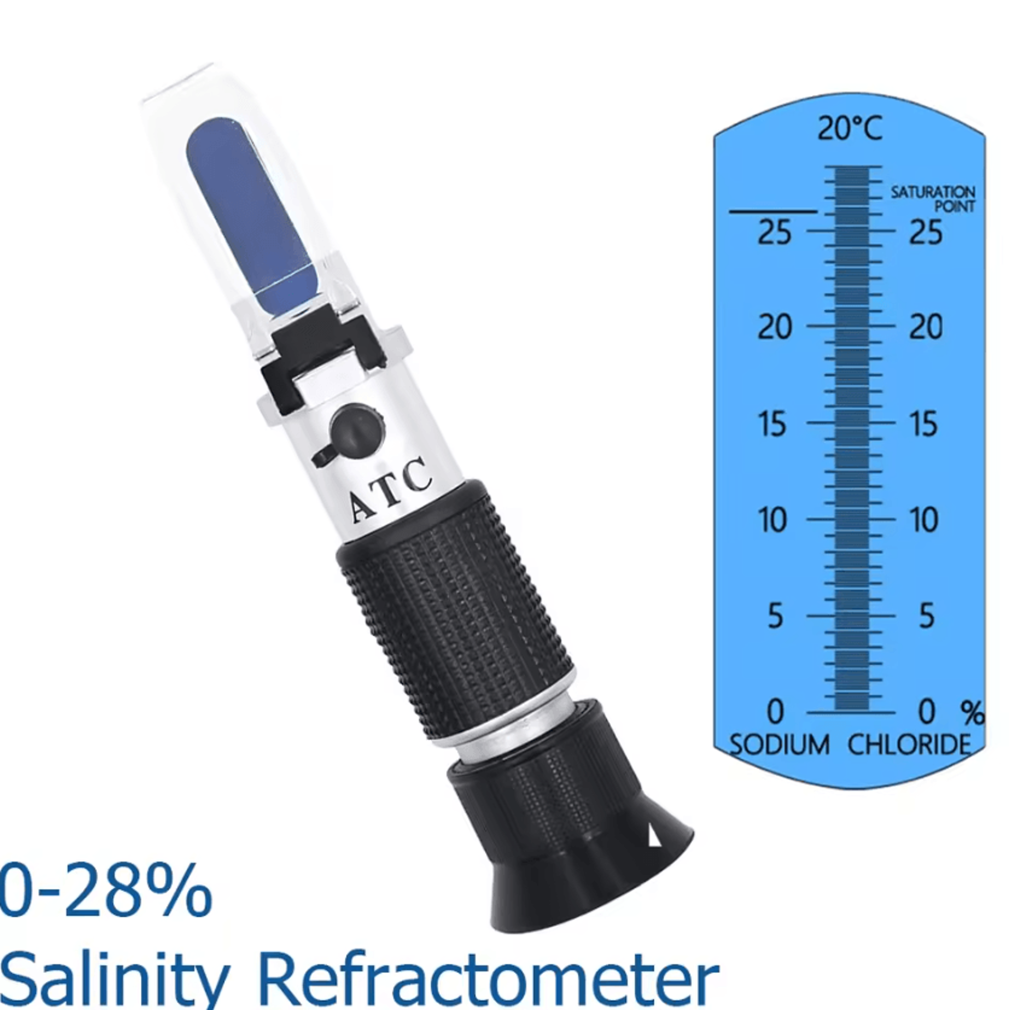 028 ATC Salinity Refractometer For Seawater And Saltwater Testing 0