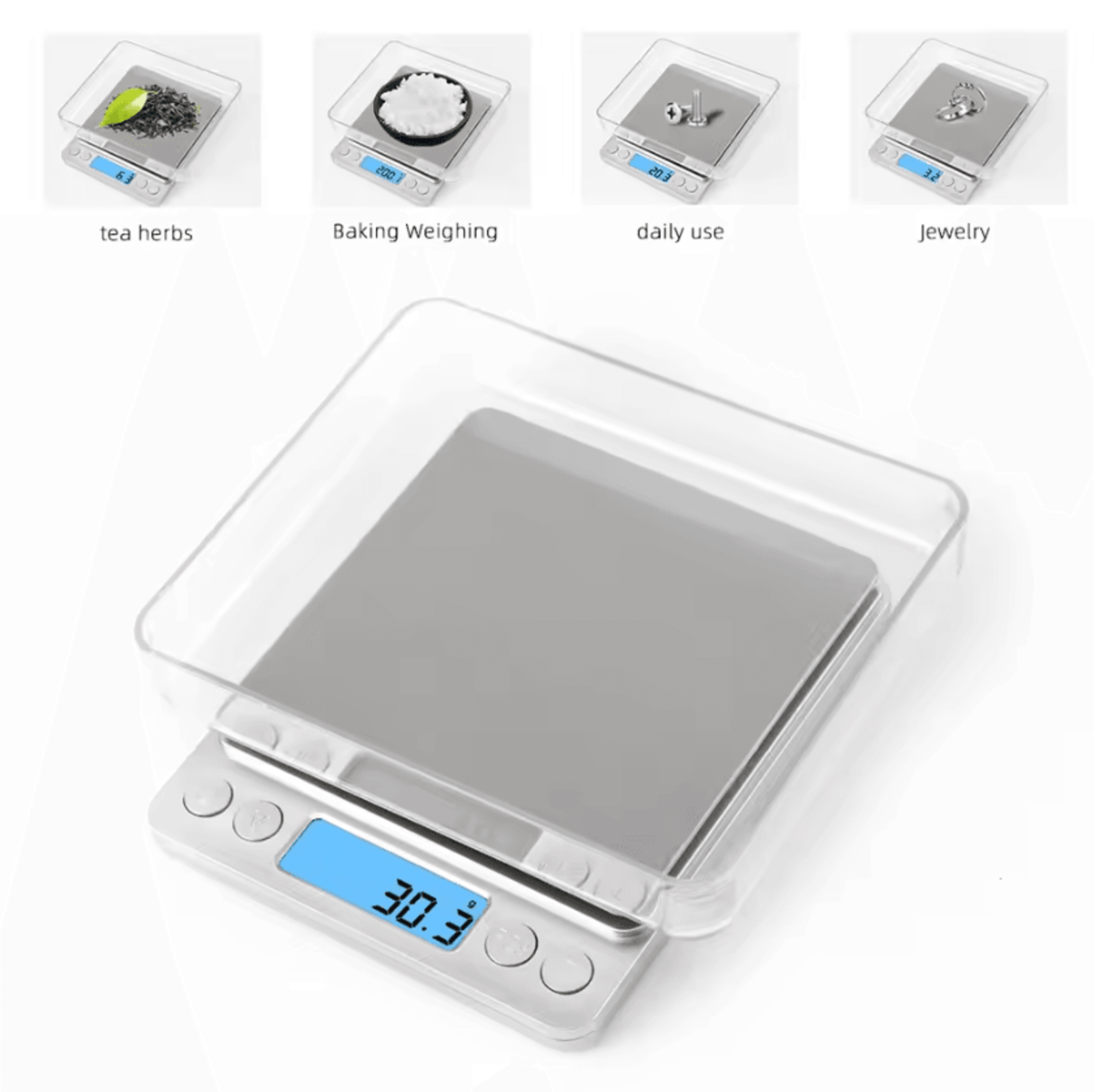 precision digital pocket scale 500g 0.01g and 3kg 0.1g with dual trays