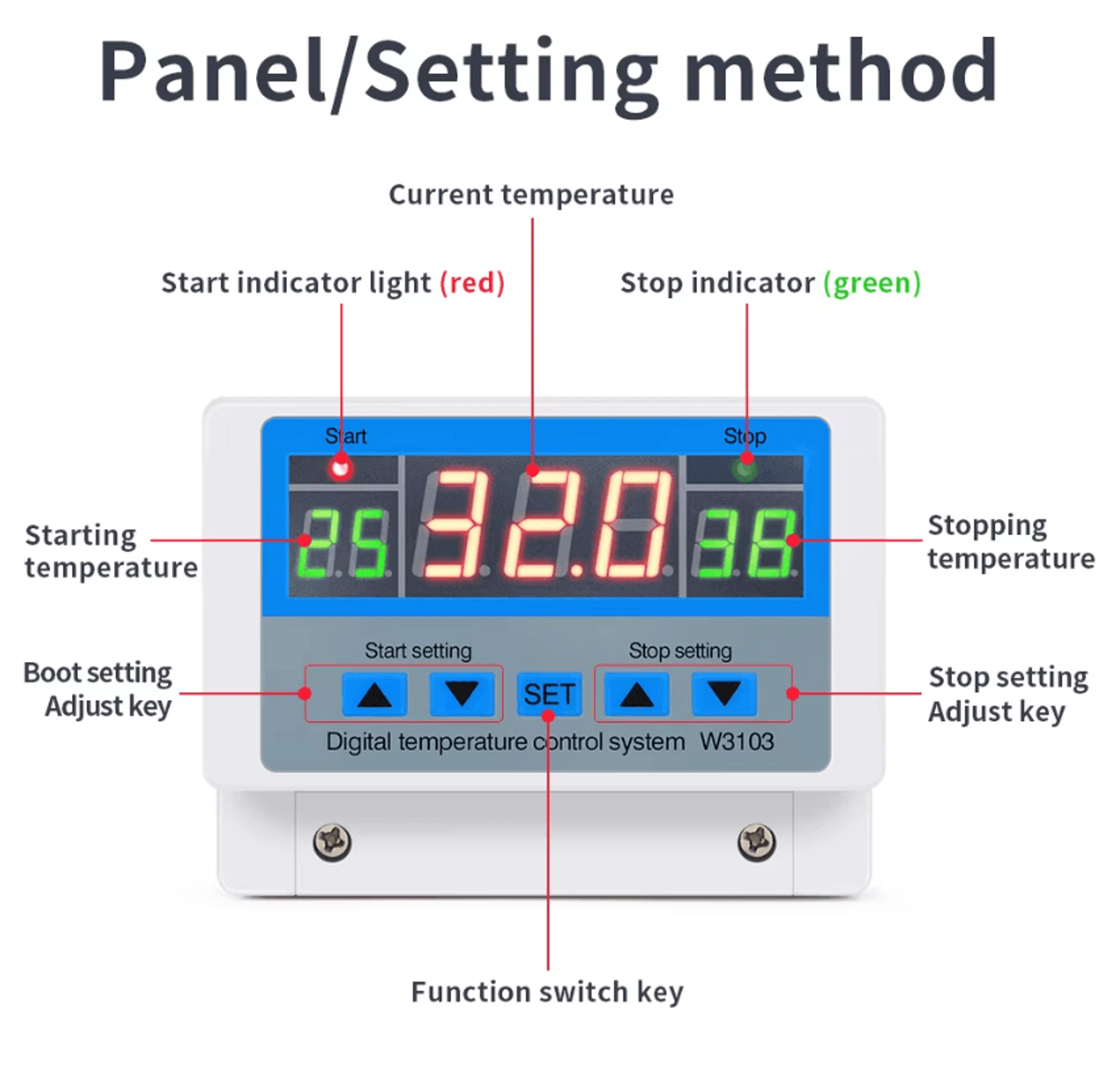 XHW3103 5000W Digital Temperature Controller AC220V 2