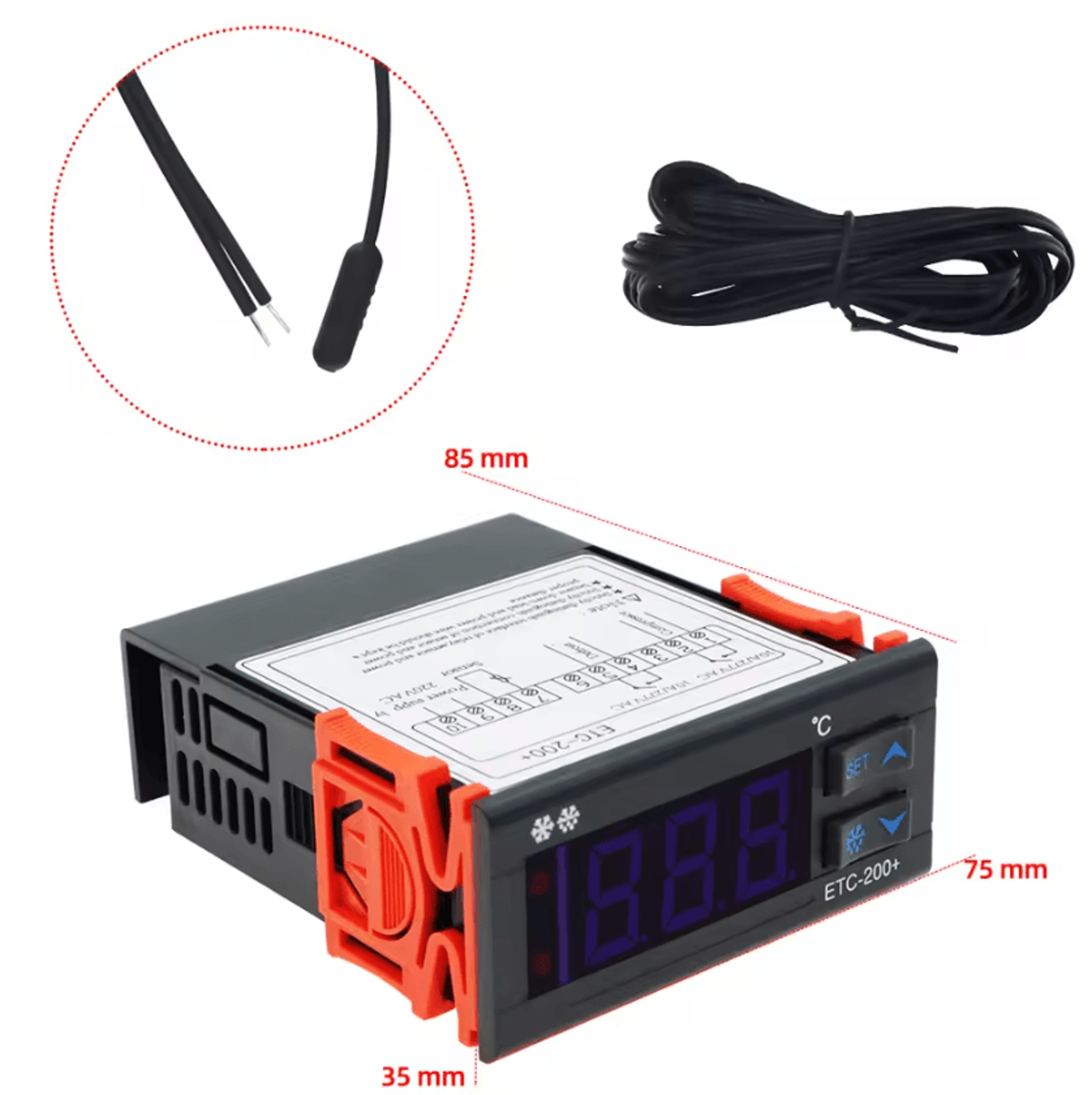 ETC200 Digital Temperature Controller 220V With Defrost And Alarm 2
