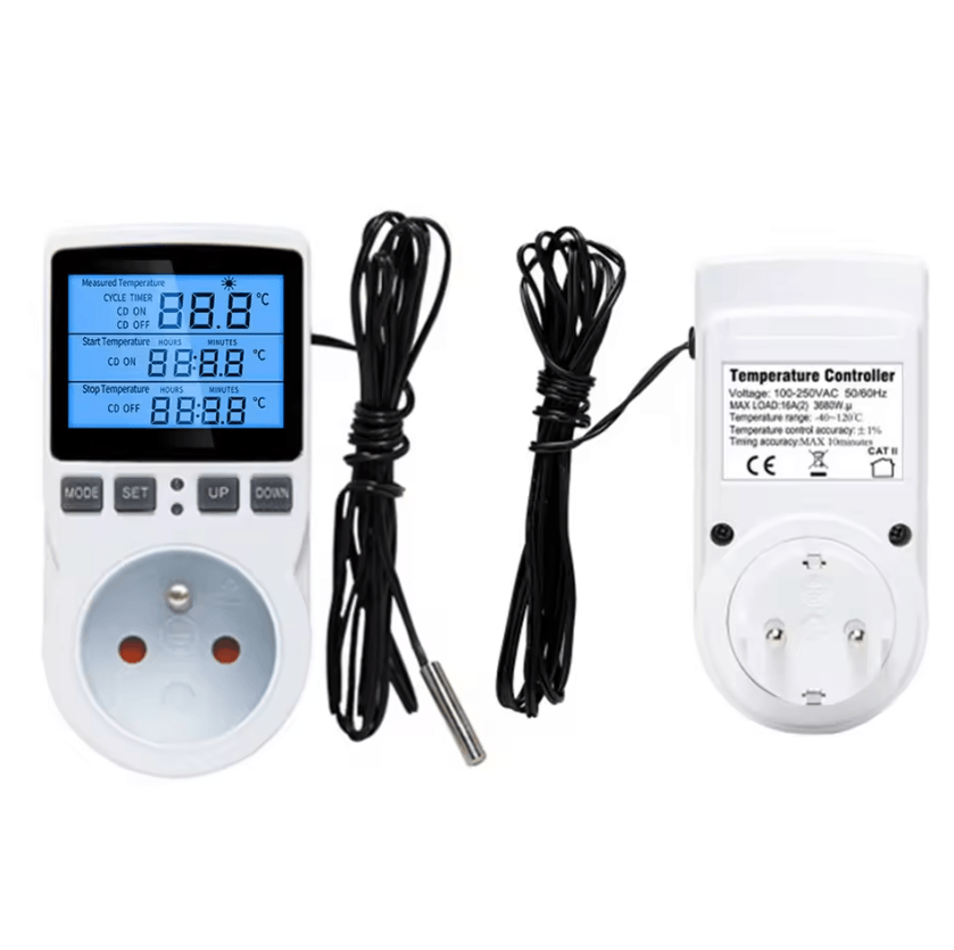 Digital Thermostat Timer Socket With Temperature Sensor Probe 1