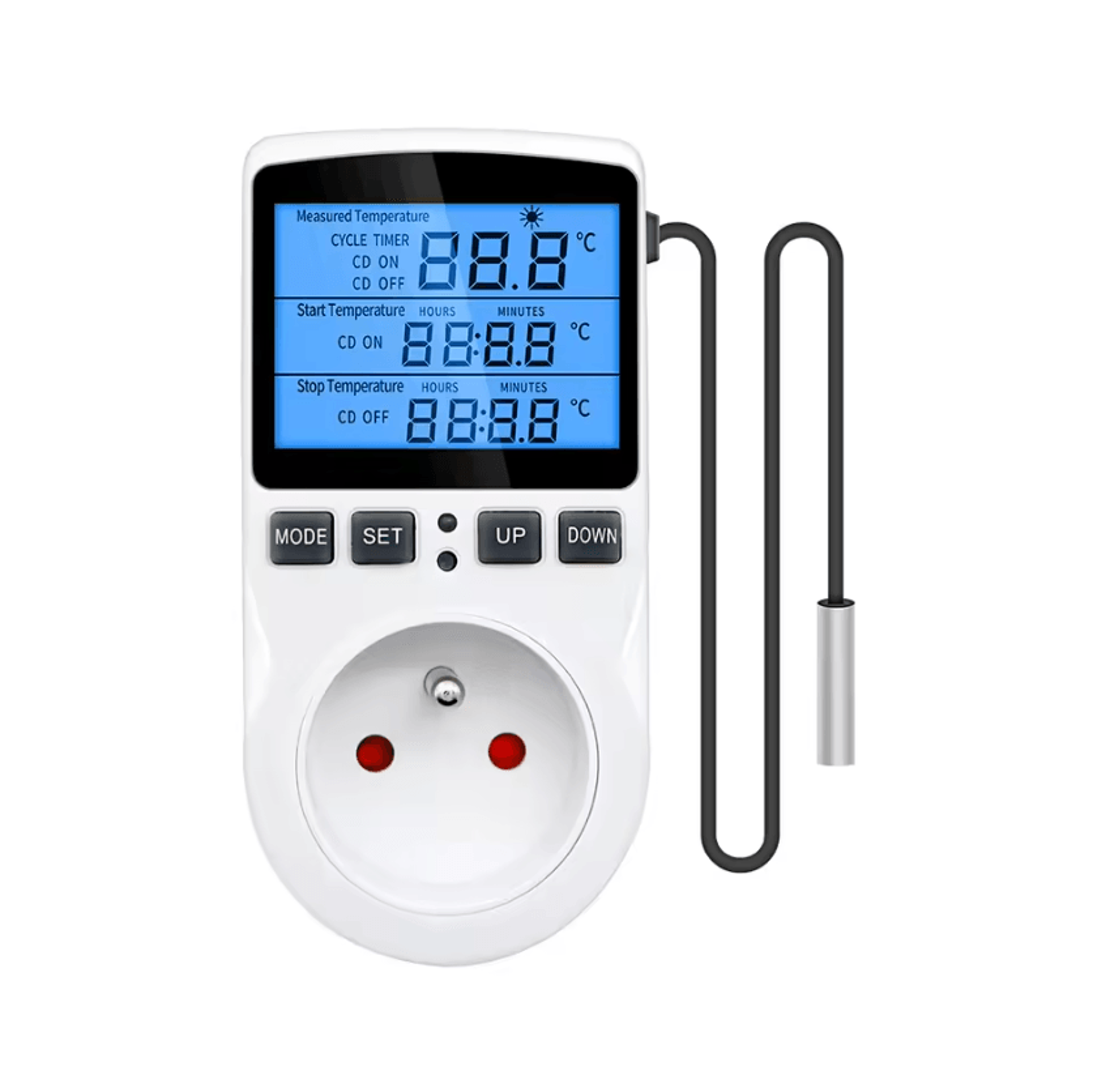 Digital Thermostat Timer Socket With Temperature Sensor Probe 7