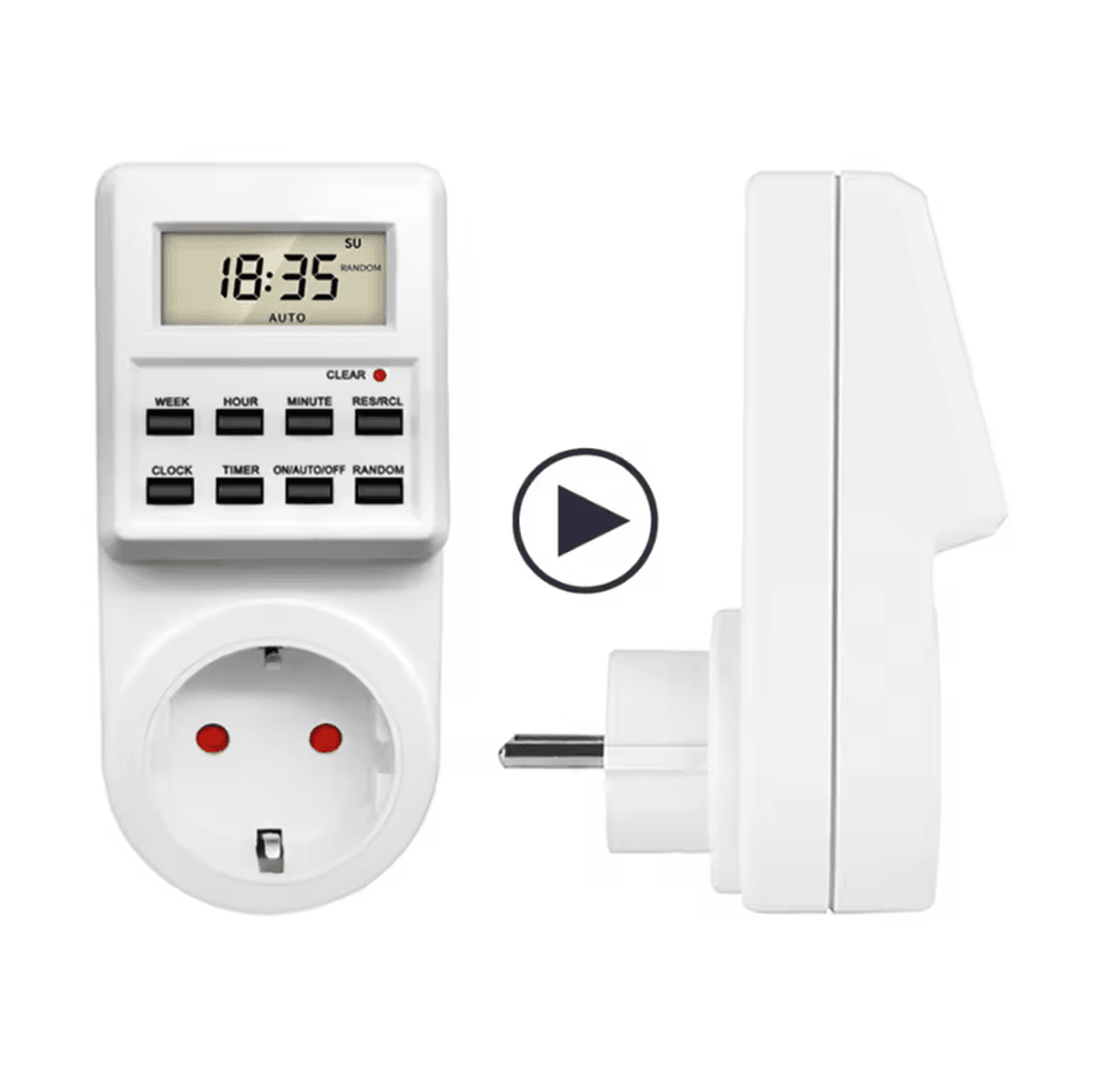 TM03 24 Hour Programmable Digital Timer Socket 0