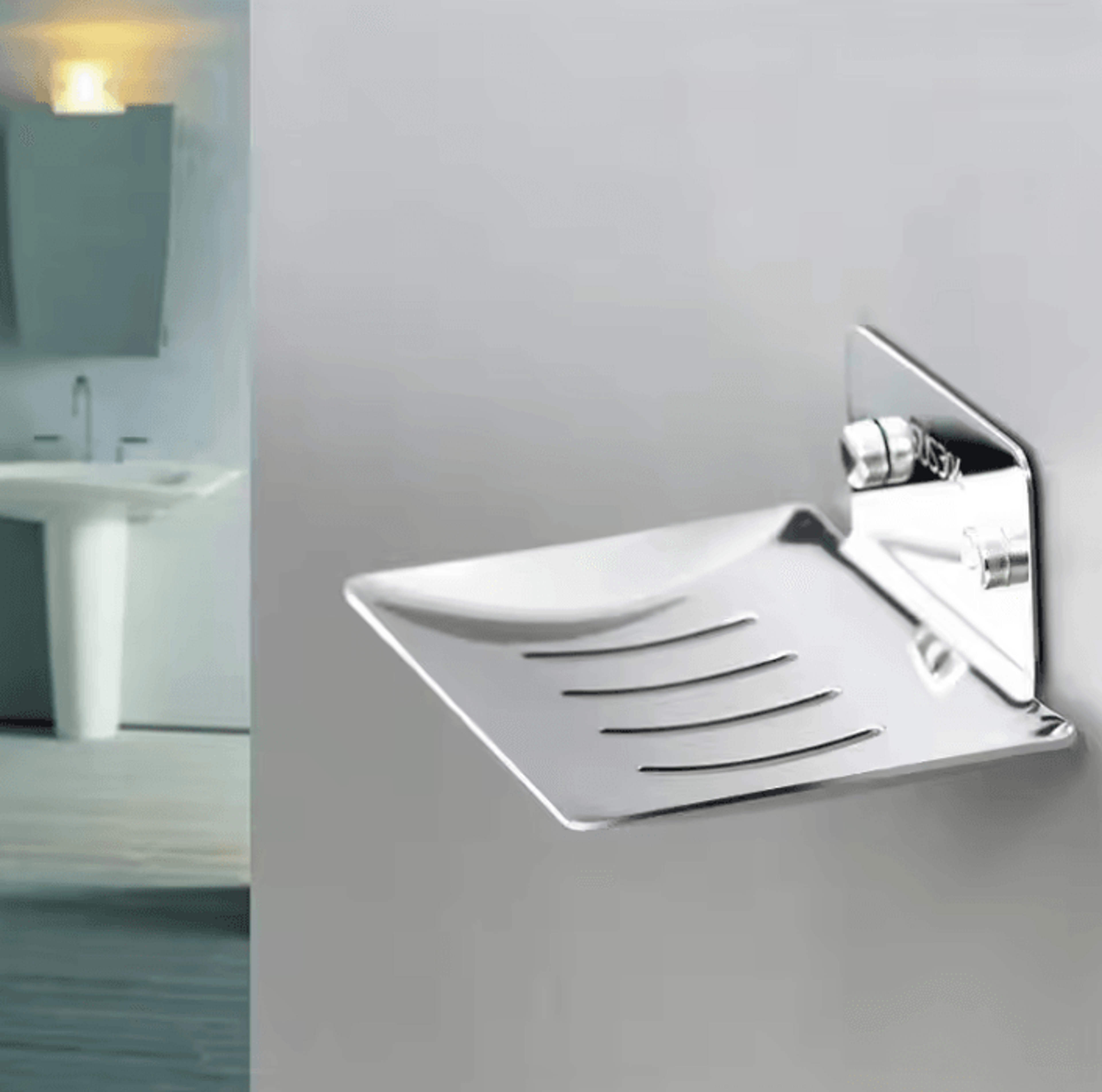 Wall Mounted Drain Soap Dish Space Saving Bathroom Soap Holder 2