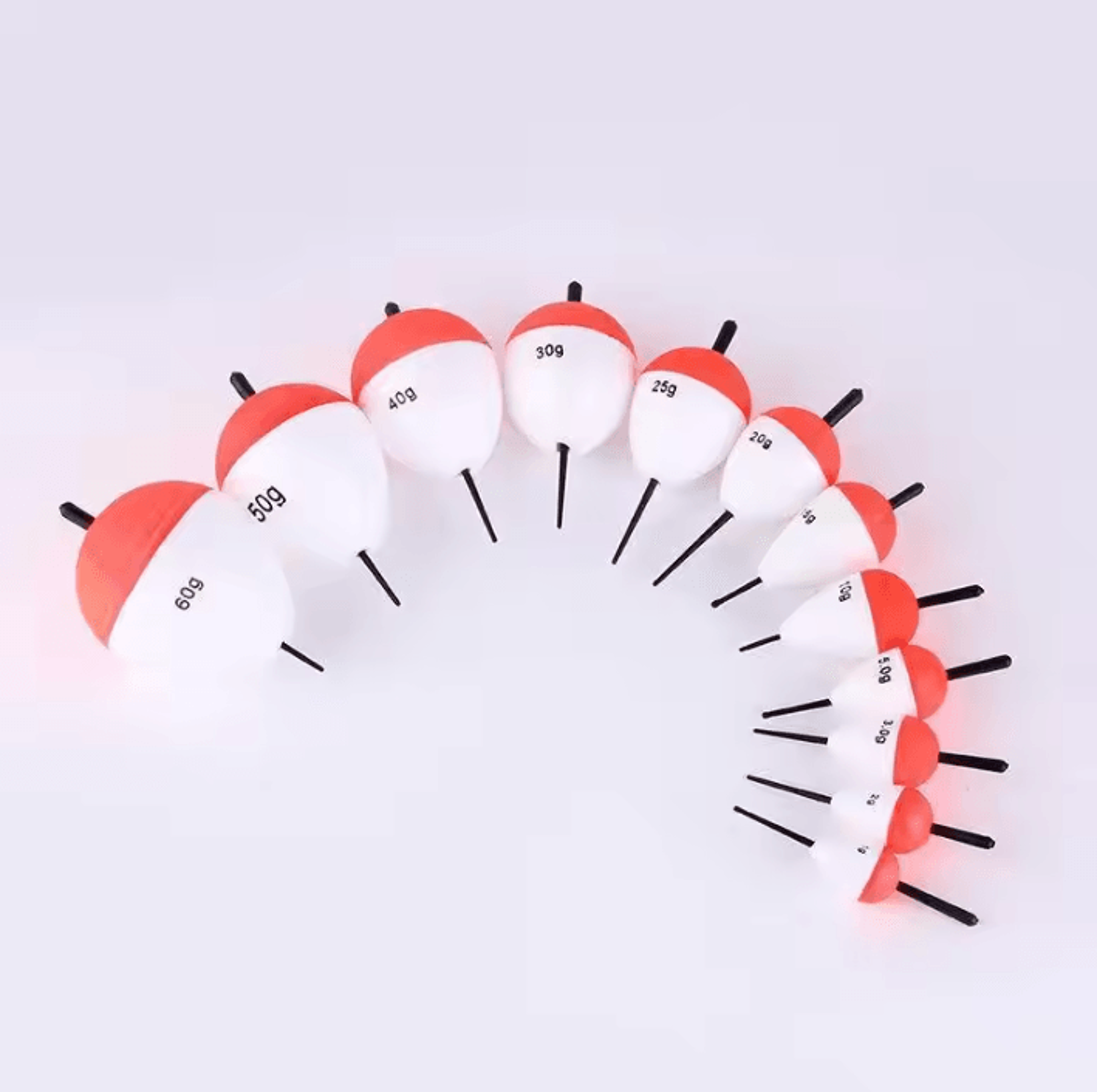10 Piece Foam Fishing Float Set For Long Casting 1