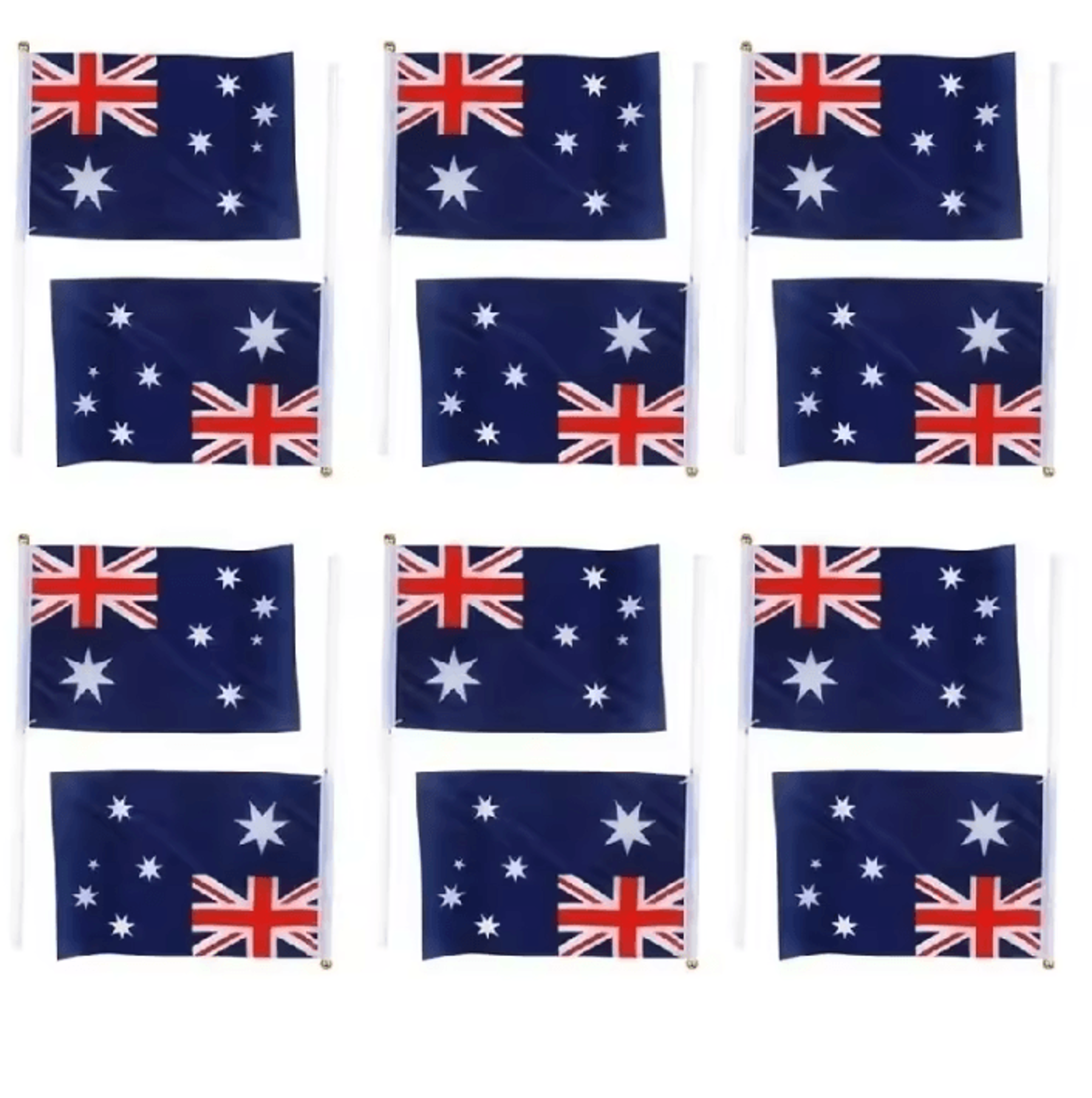 5 Or 10 Piece Handheld Australian Flags With Plastic Poles 3