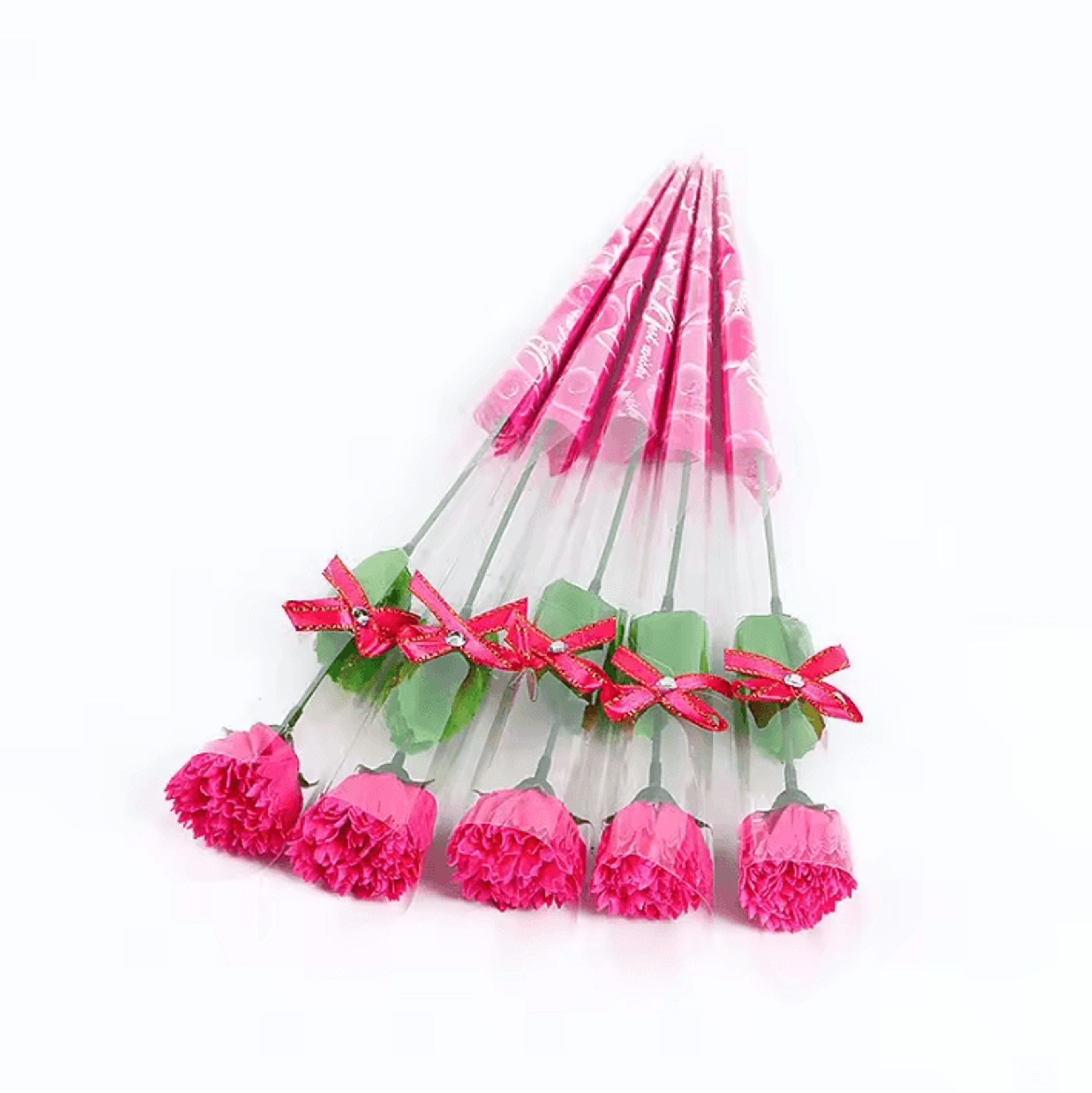 5 Piece Carnation Soap Flower Gift Set For Special Occasions 7