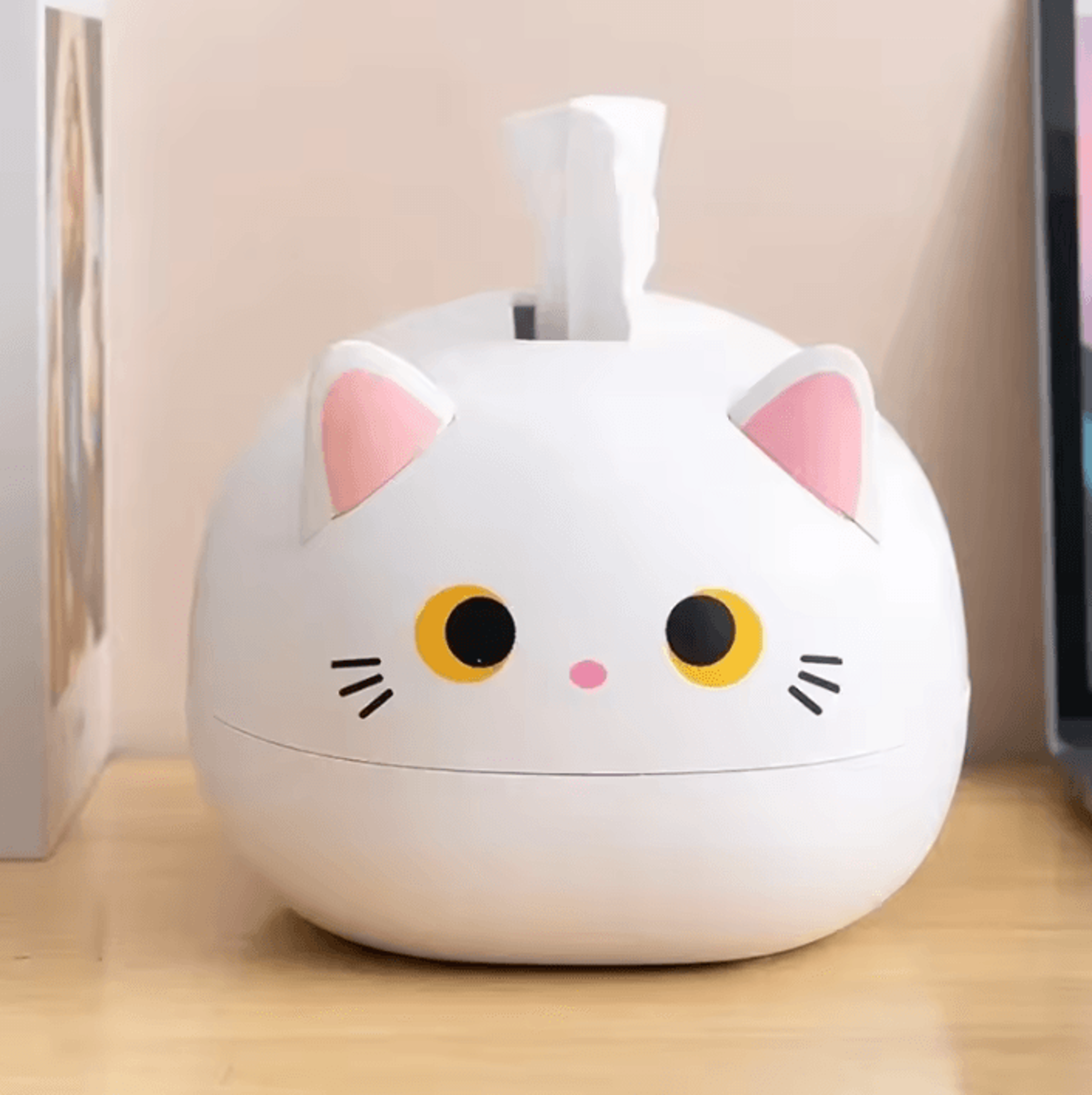 Kawaii Cat Tissue Box With Toothpick Holder 2