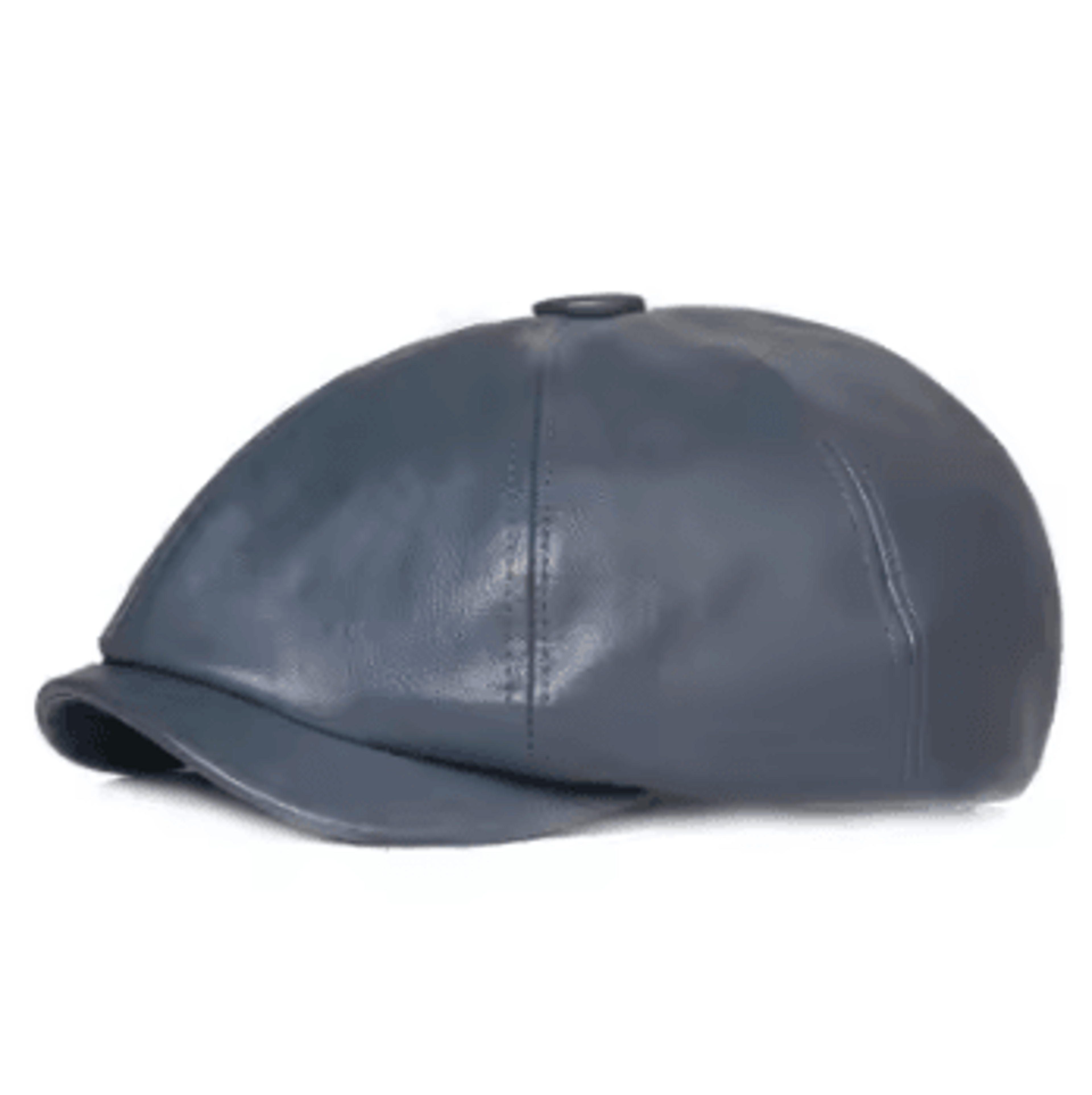 Retro PU Leather Octagonal Newsboy Beret Cap 4