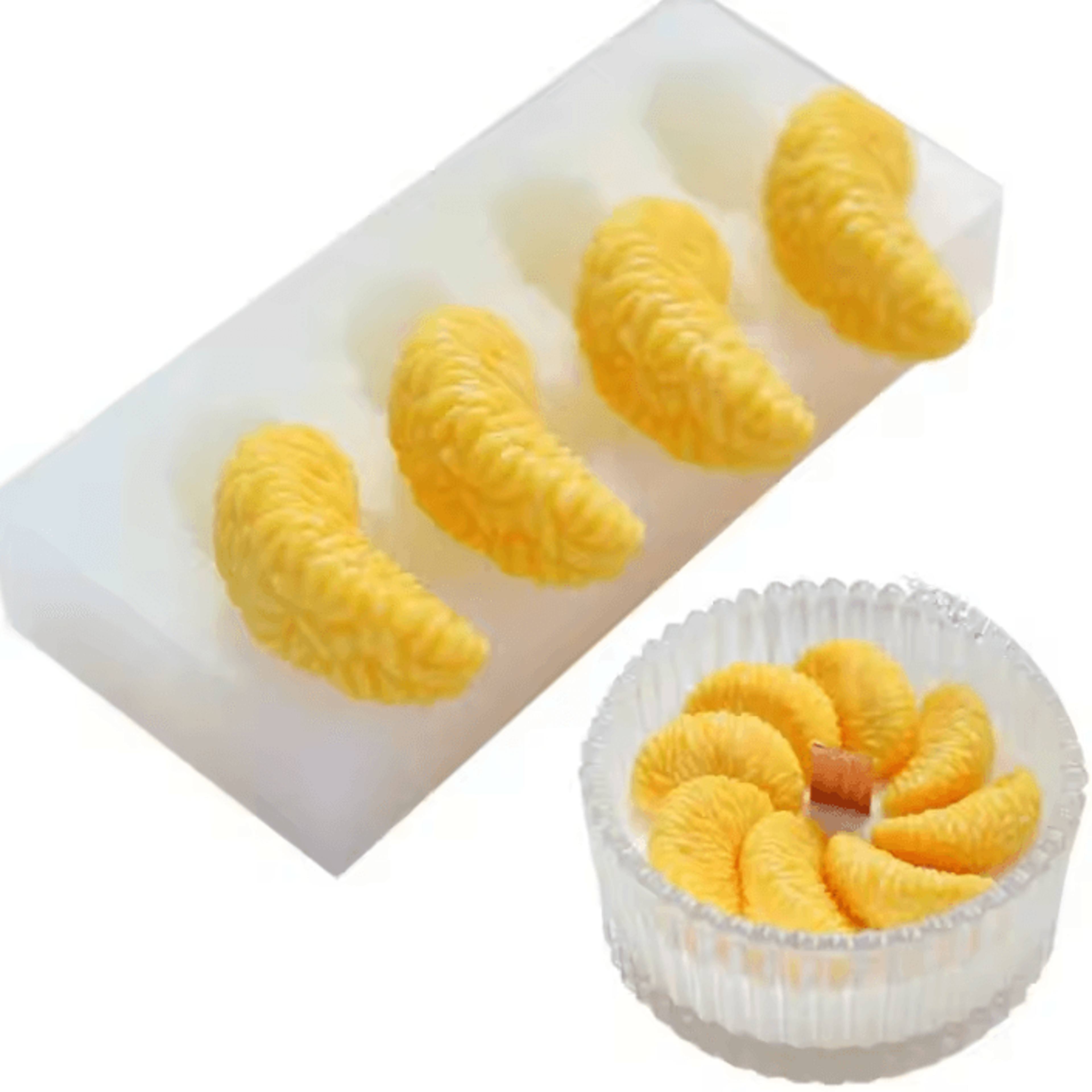 4 Cavity Orange Flower Silicone Mold For Soap Candle And Dessert Making 0