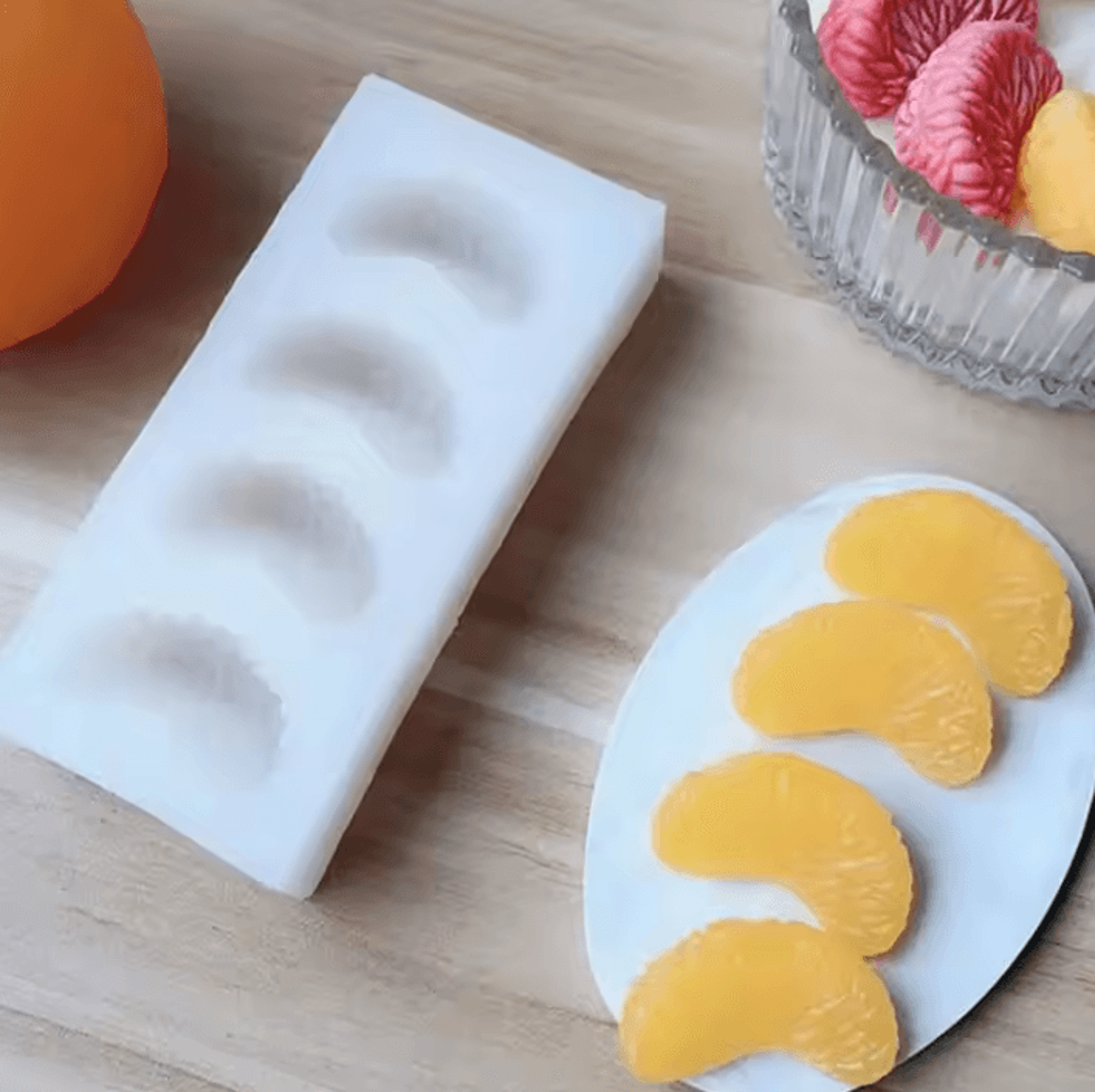 4 Cavity Orange Flower Silicone Mold For Soap Candle And Dessert Making 2