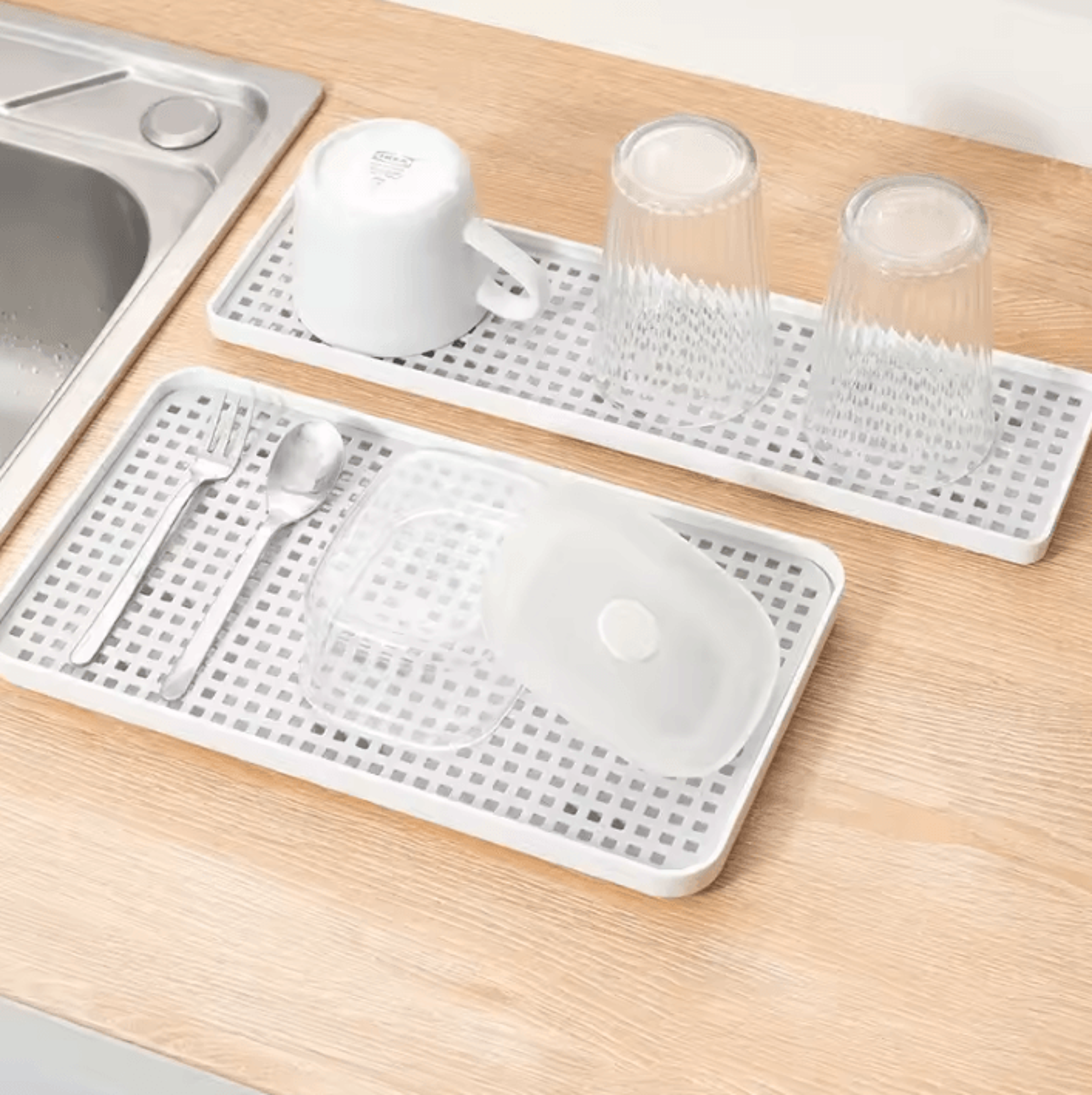 Double Layer Kitchen Drain Tray And Serving Rack 1