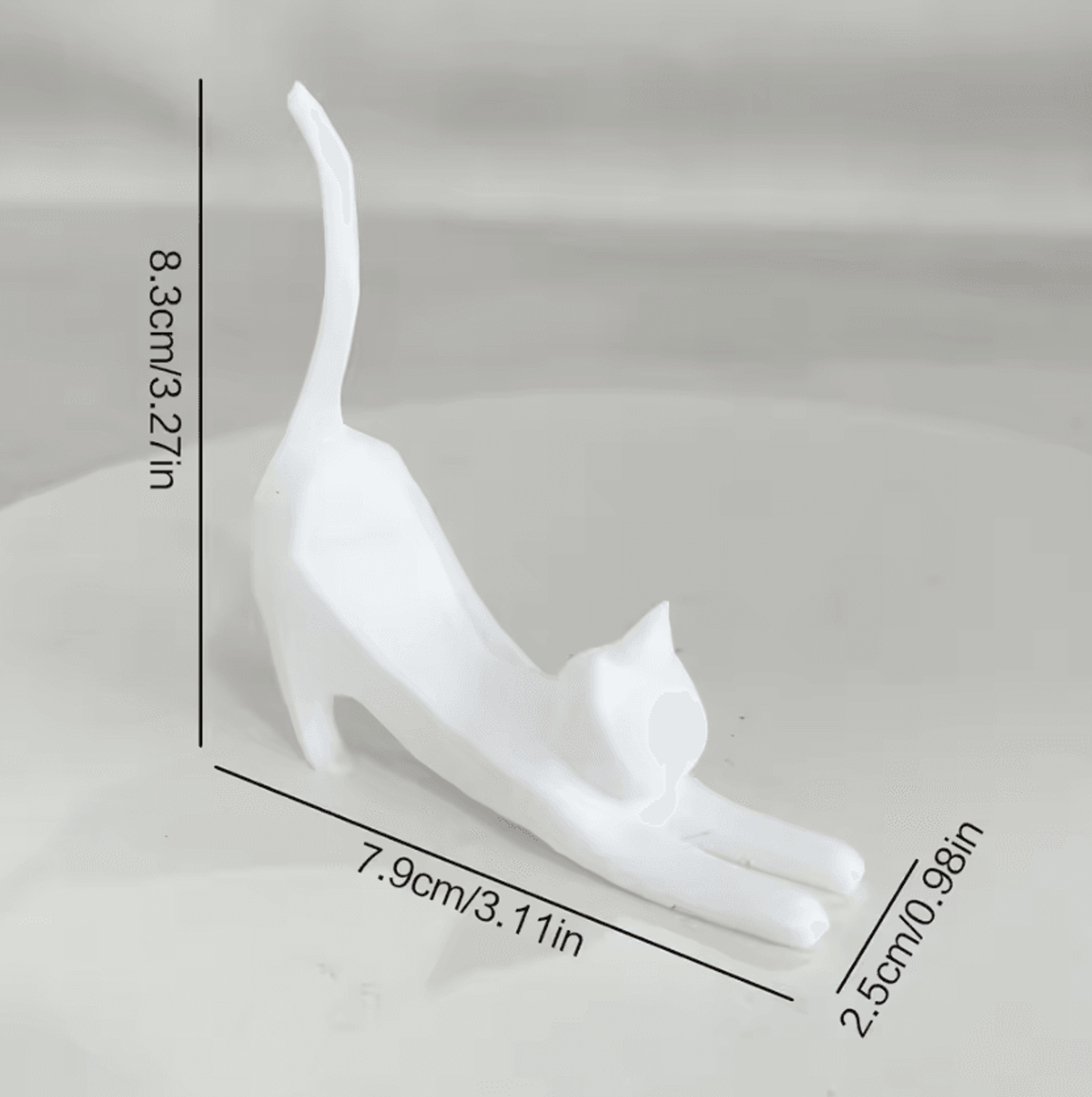 Tiny Stretching Cat Miniature Sculpture 3