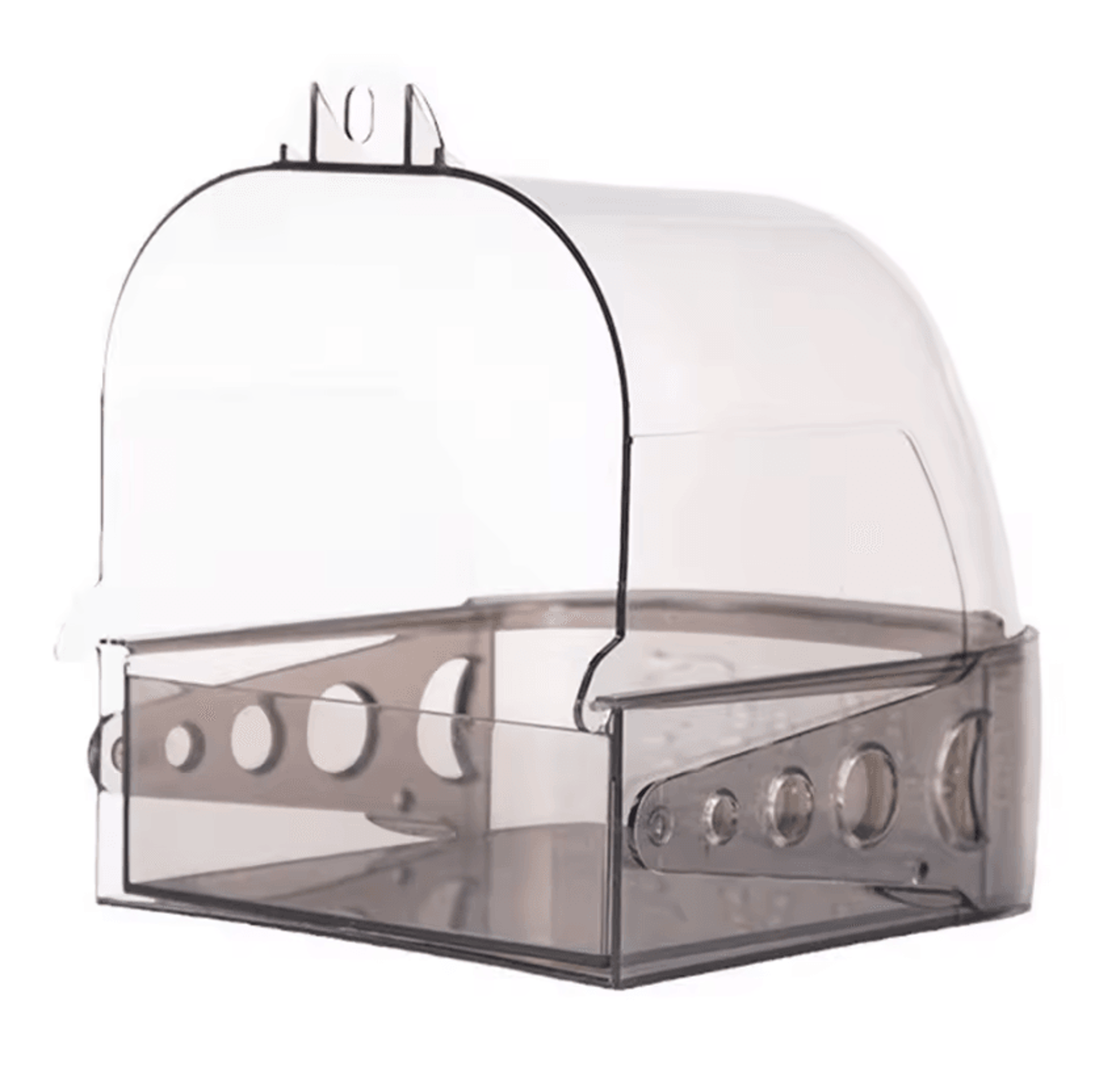 Large Transparent Bird Bath Box With Removable Drawer 5