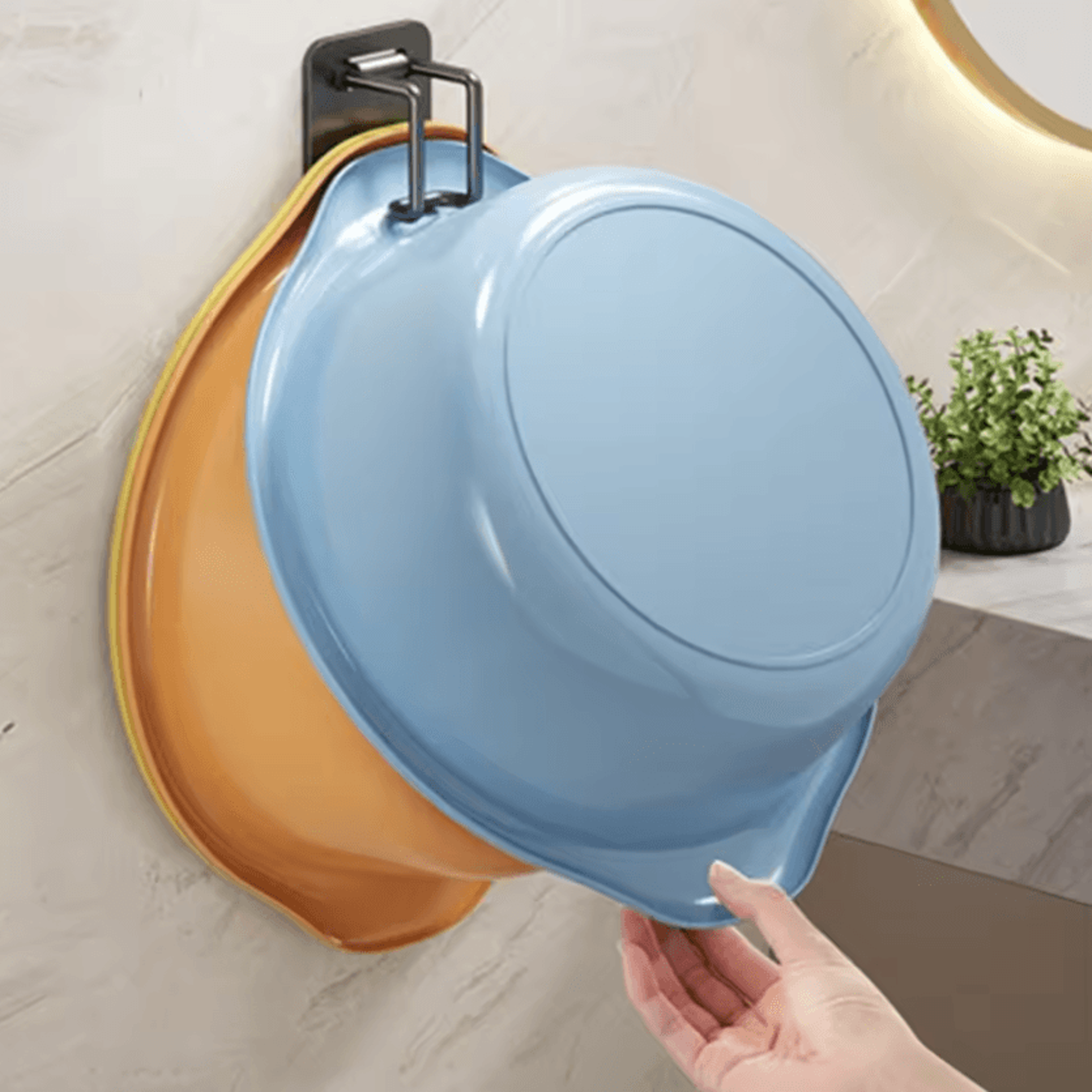 Wall Mounted Wash Basin Holder For SpaceSaving Storage 1