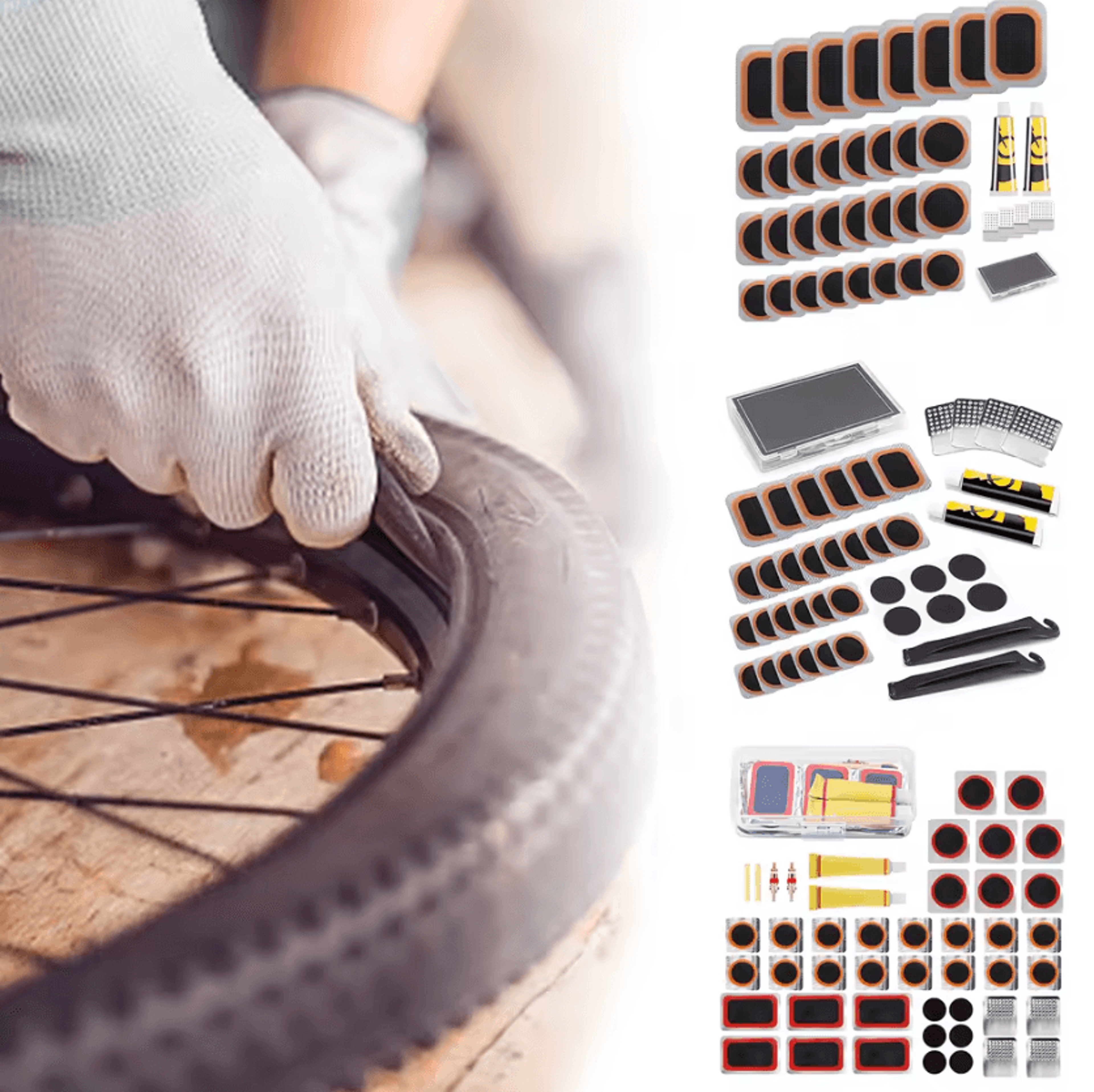 portable bicycle inner tube puncture repair kit