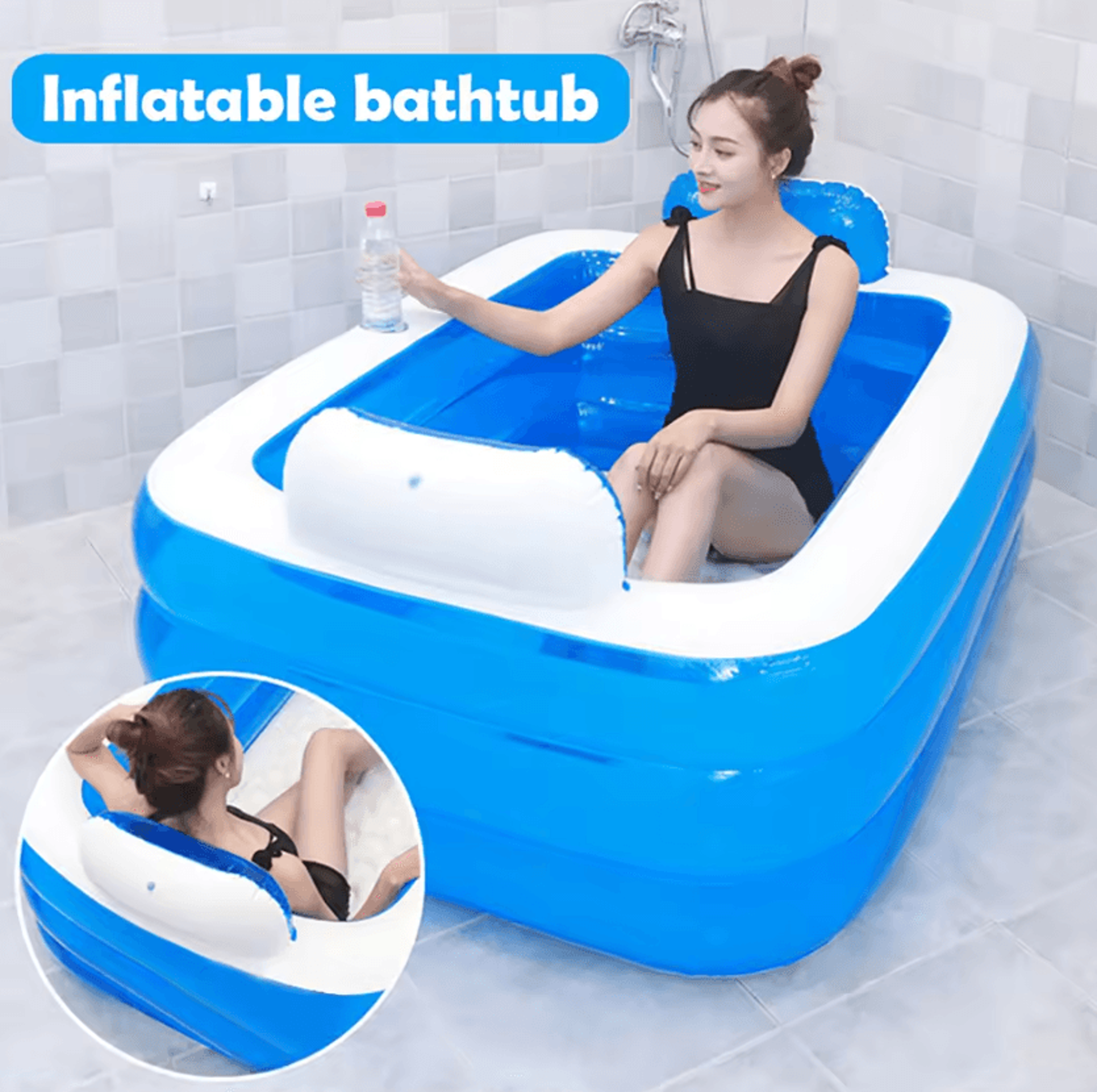 Thick 3 Layer Portable Double Bathtub For Home And Travel 0