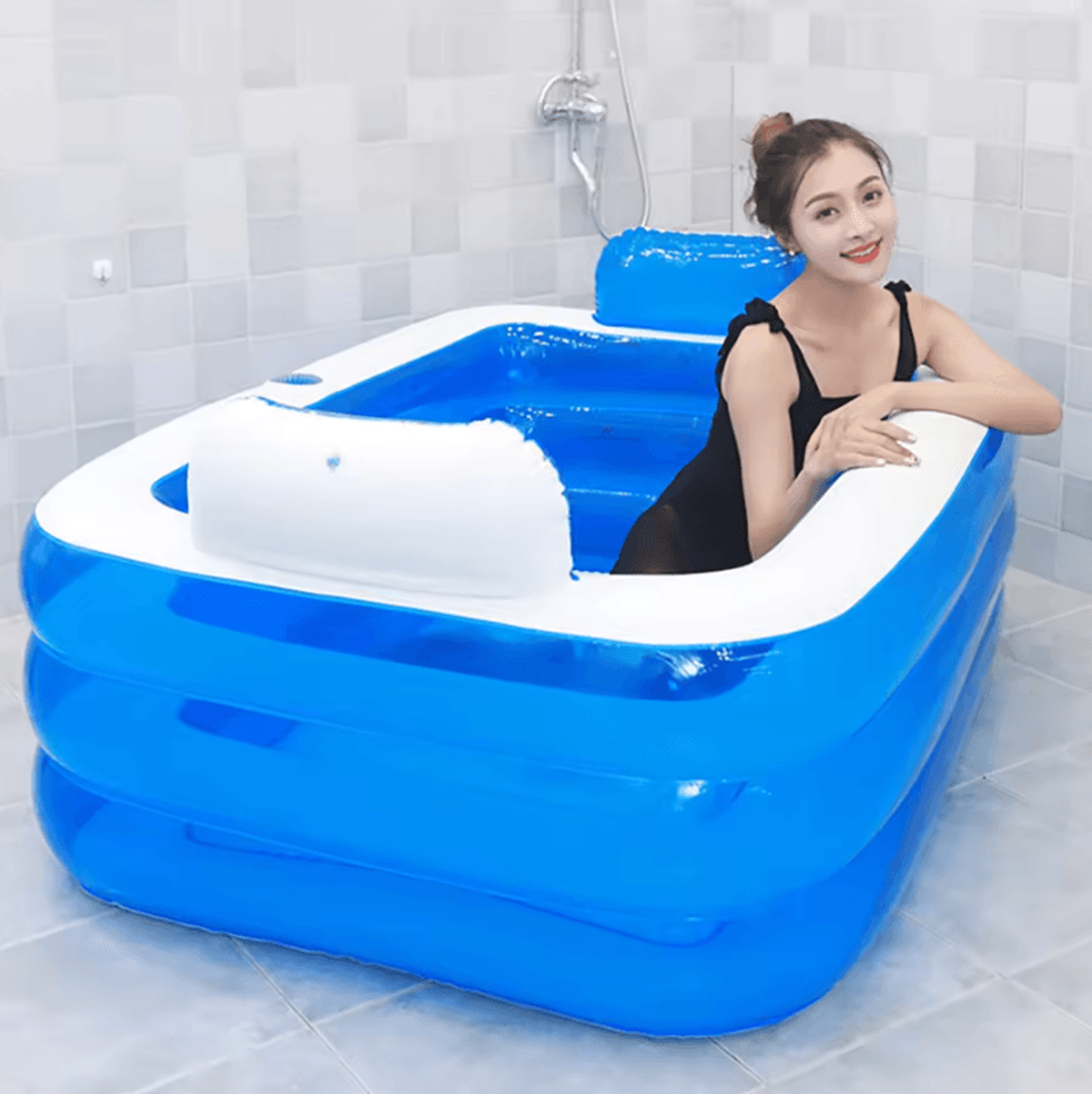 Thick 3 Layer Portable Double Bathtub For Home And Travel 2