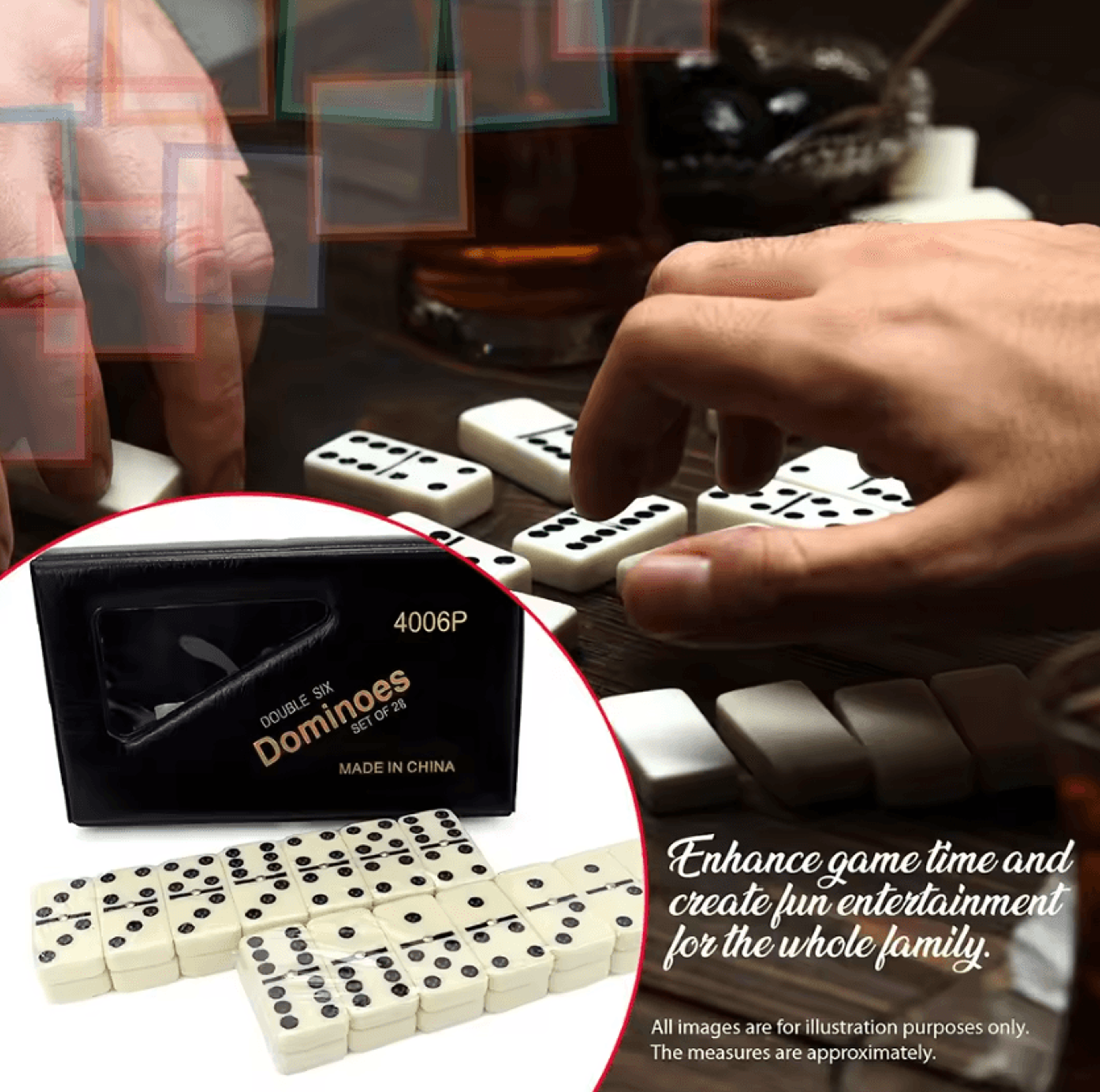 classic double six domino set with portable pvc case