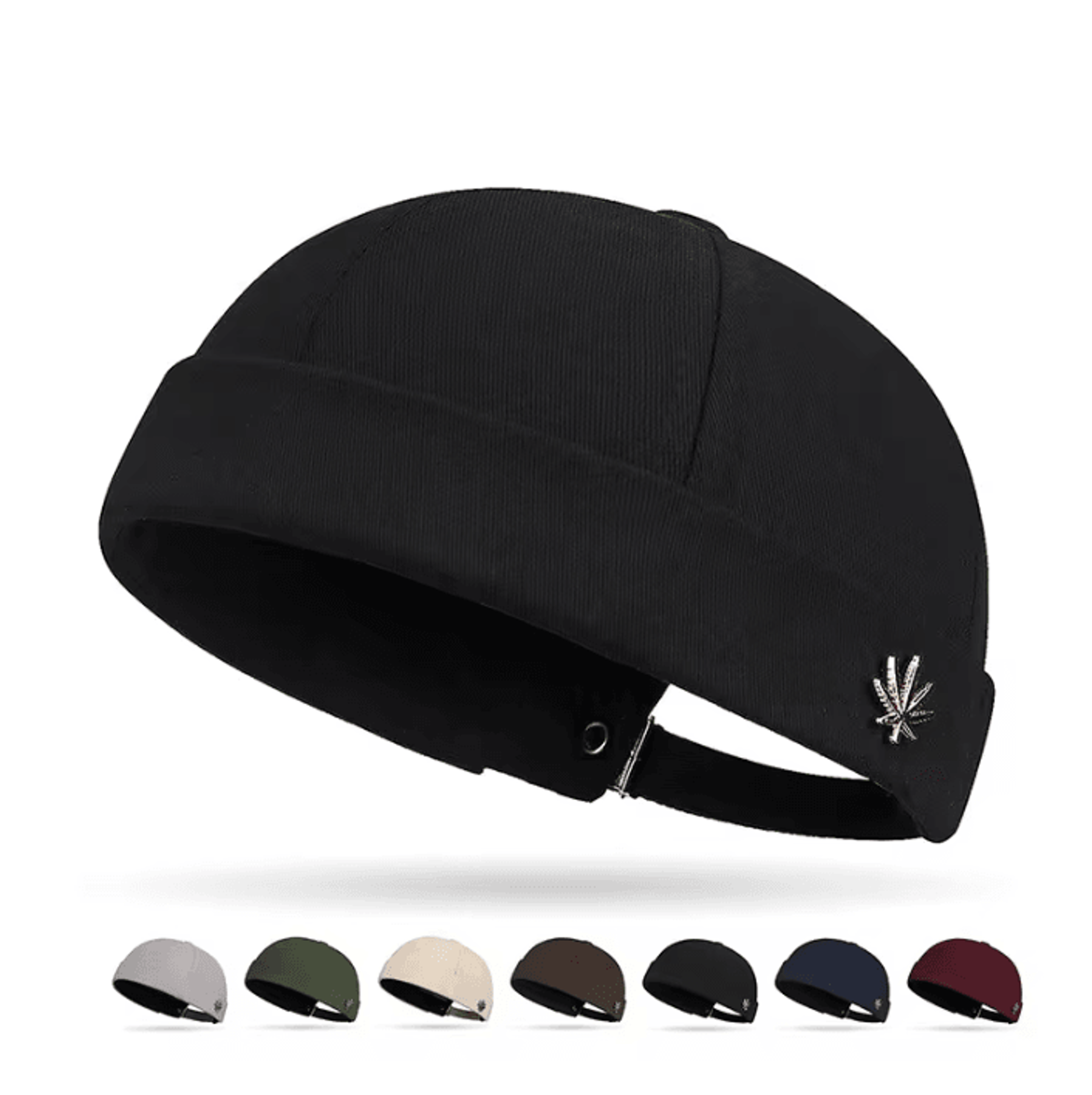 men's maple leaf metal curved brim casual cap